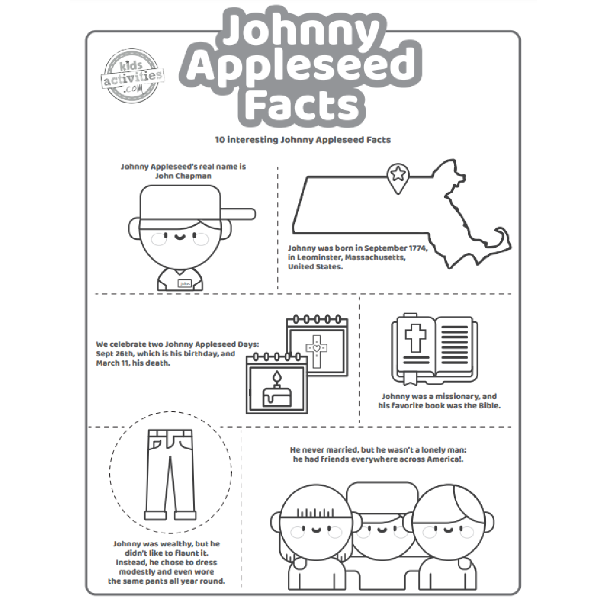 10 Fun Facts About Johnny Appleseed Story With Printable Kids 10 Fun Facts About Johnny Appleseed Story With Printable Kids