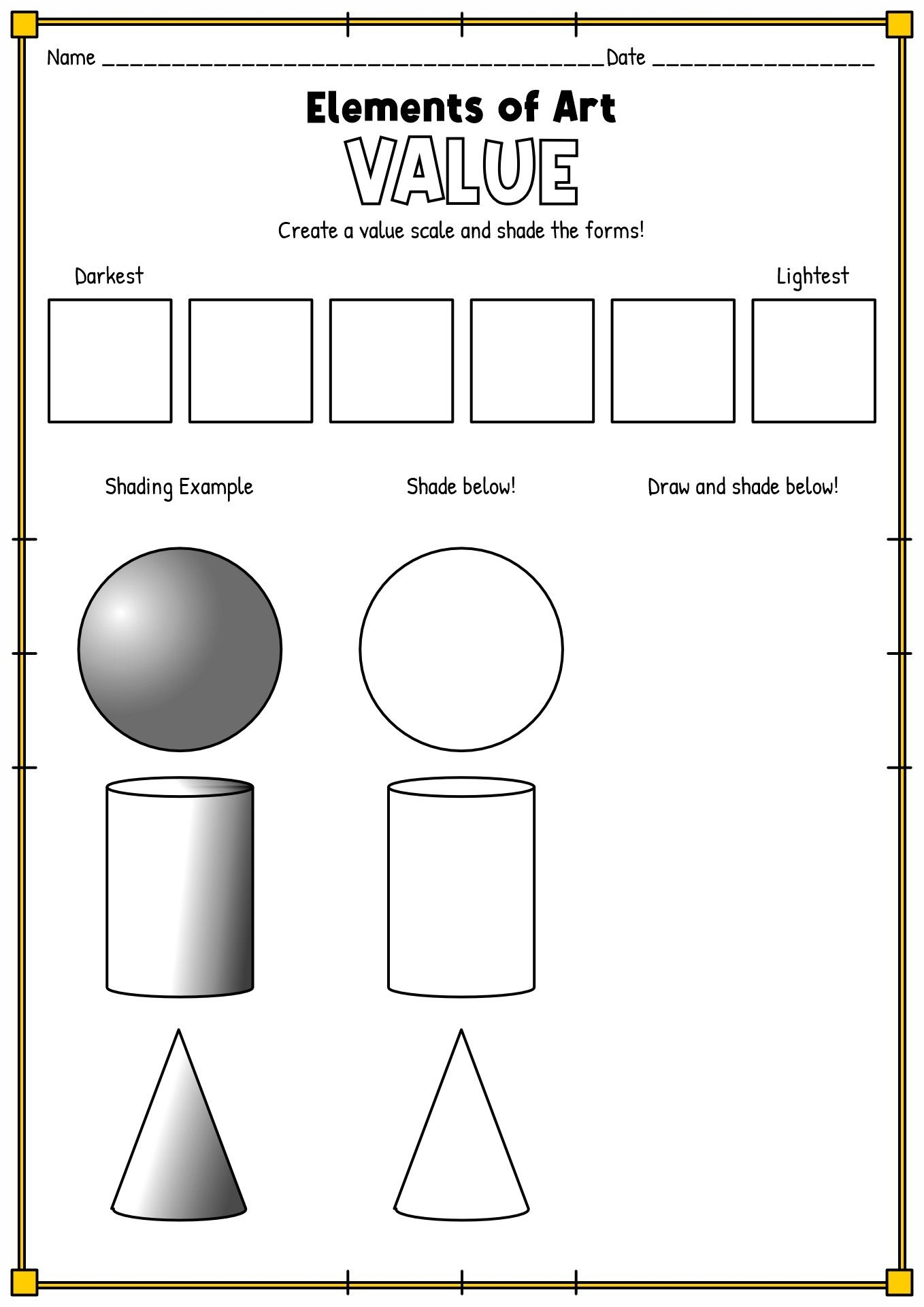 11 Shading Art Worksheets 11 Shading Art Worksheets