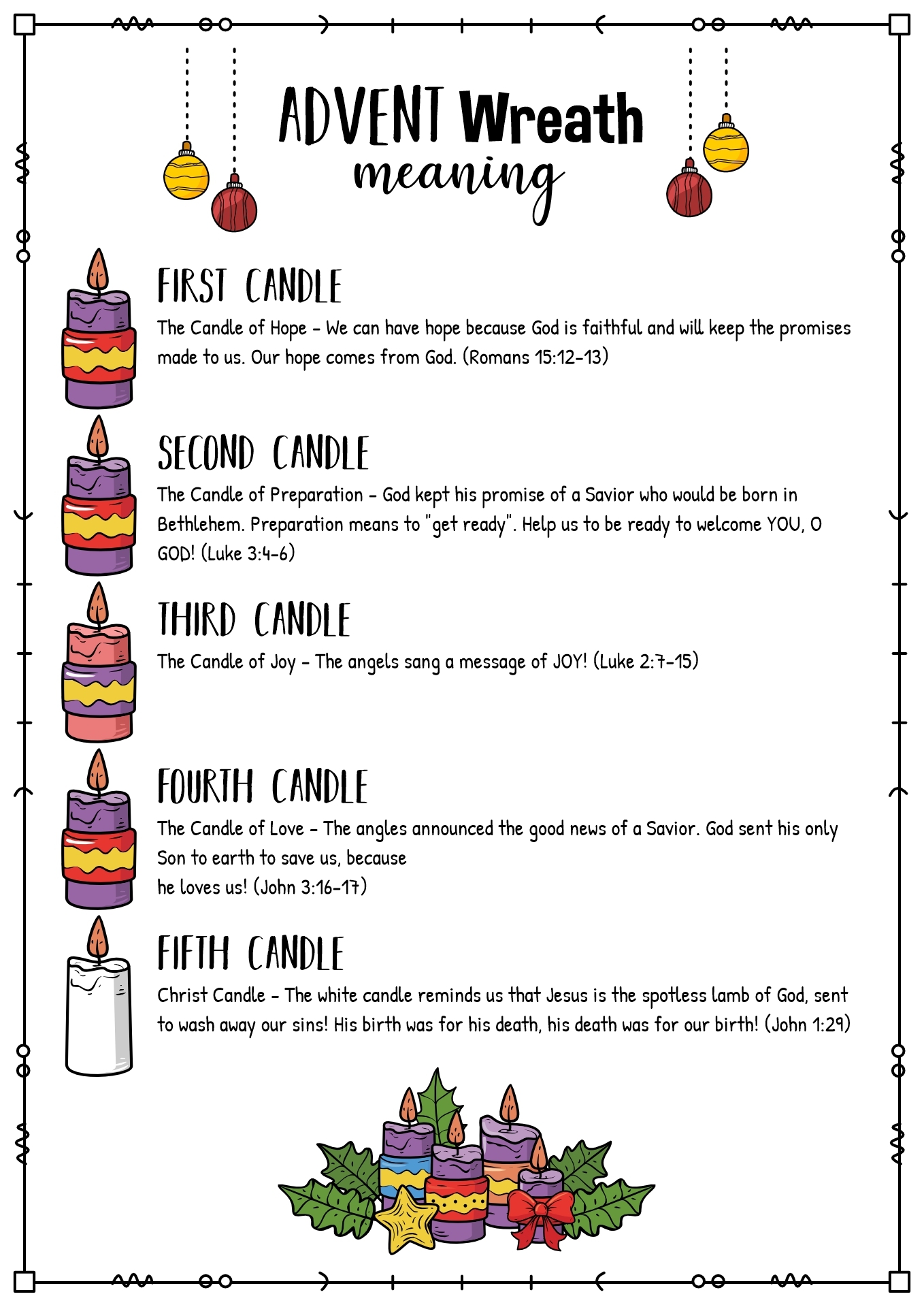 12 Advent Candles Coloring Page Worksheets Free PDF At 12 Advent Candles Coloring Page Worksheets Free PDF At