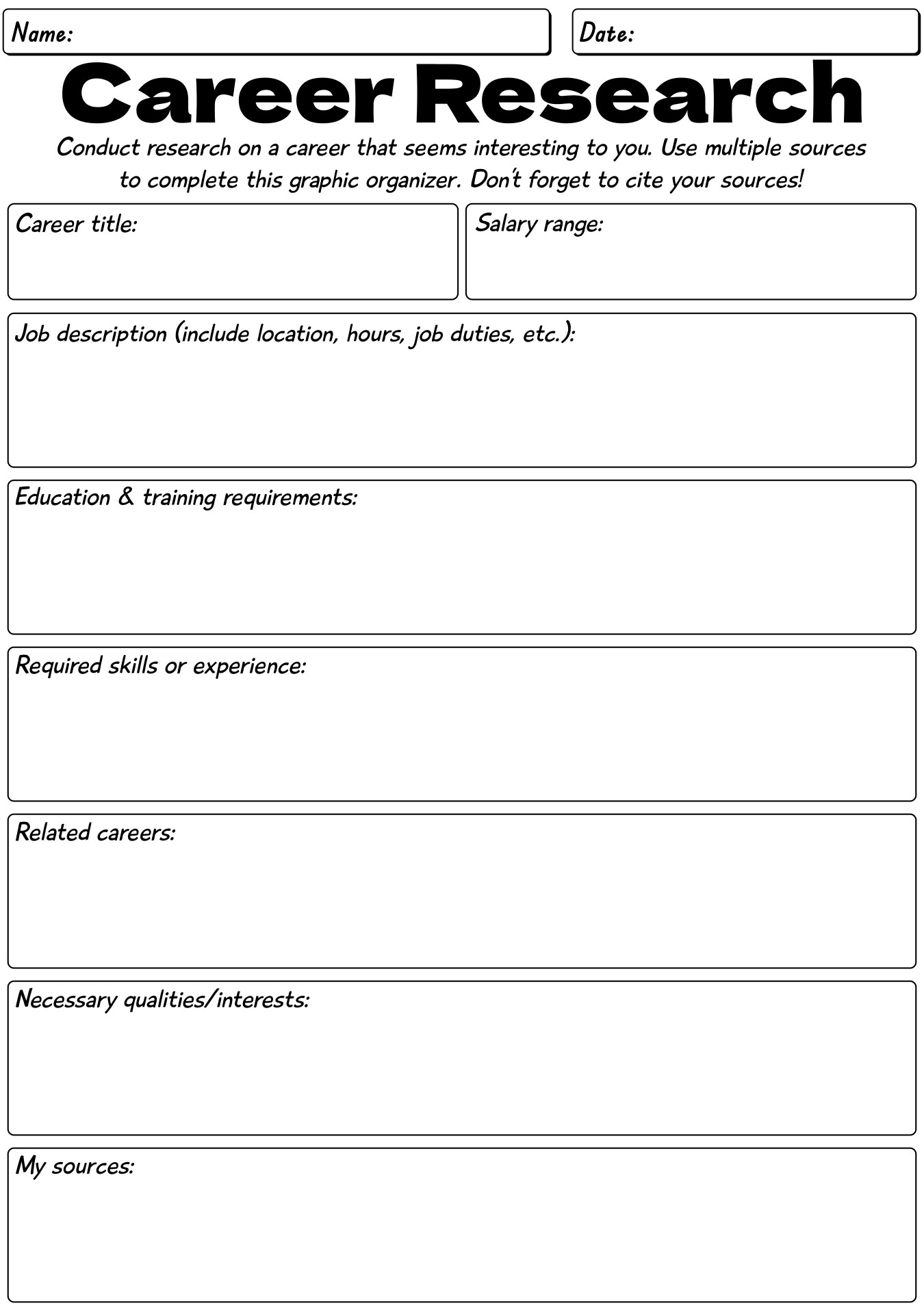 12 Career Exploration Printable Worksheets Free PDF At 12 Career Exploration Printable Worksheets Free PDF At
