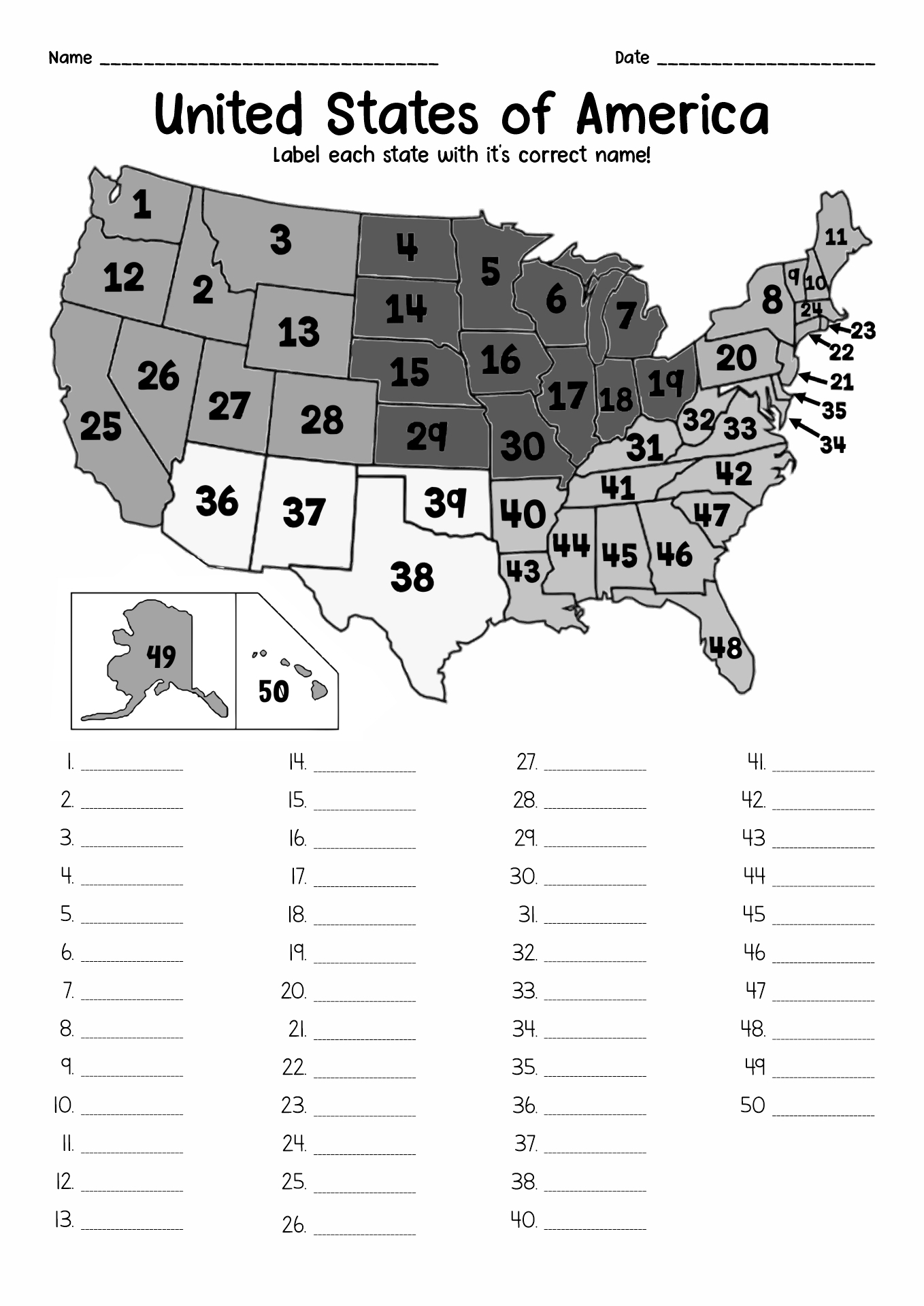 13 Fifty States Worksheets Free PDF At Worksheeto 13 Fifty States Worksheets Free PDF At Worksheeto