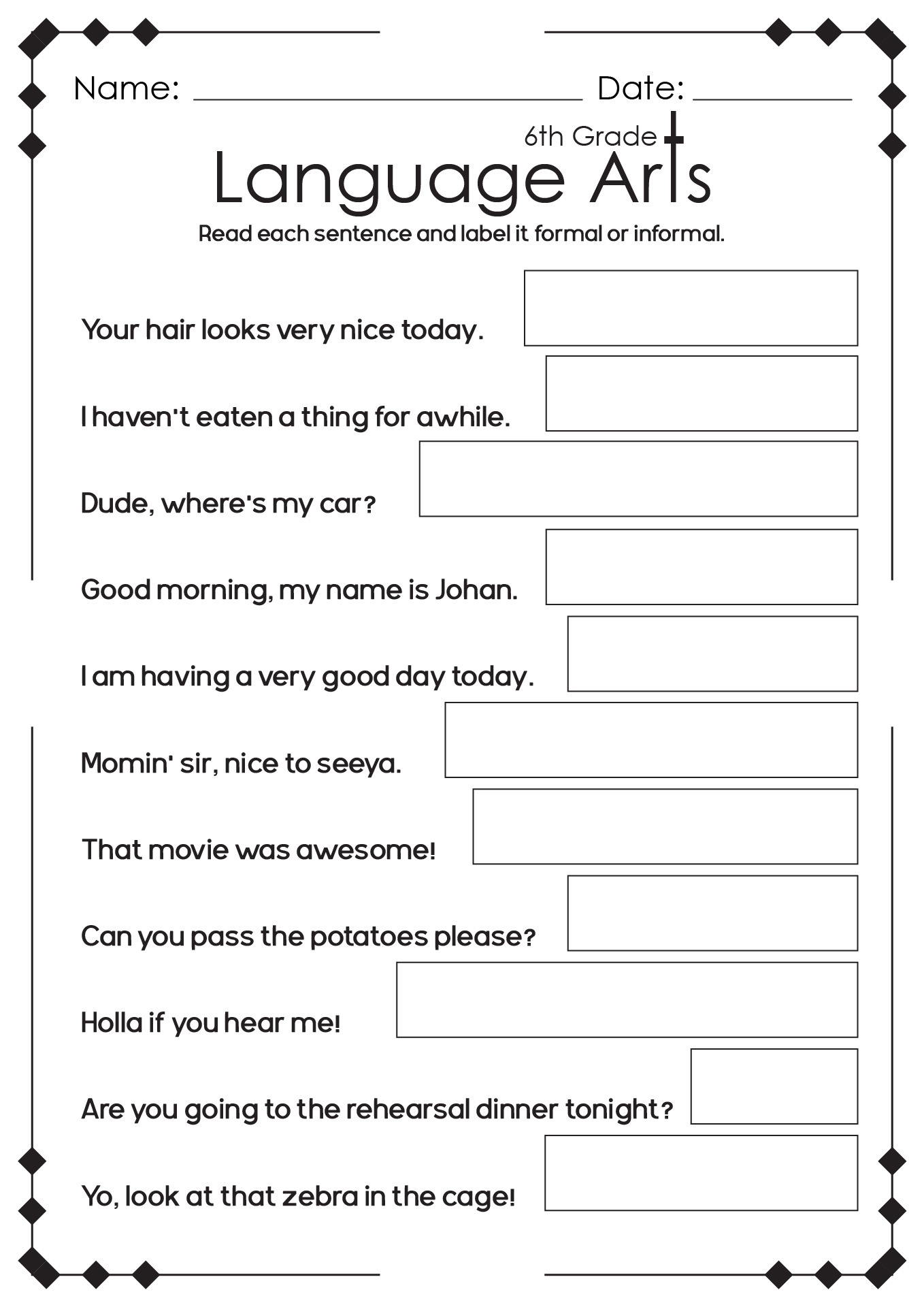 13 High School English Language Arts Worksheets Free PDF At 13 High School English Language Arts Worksheets Free PDF At