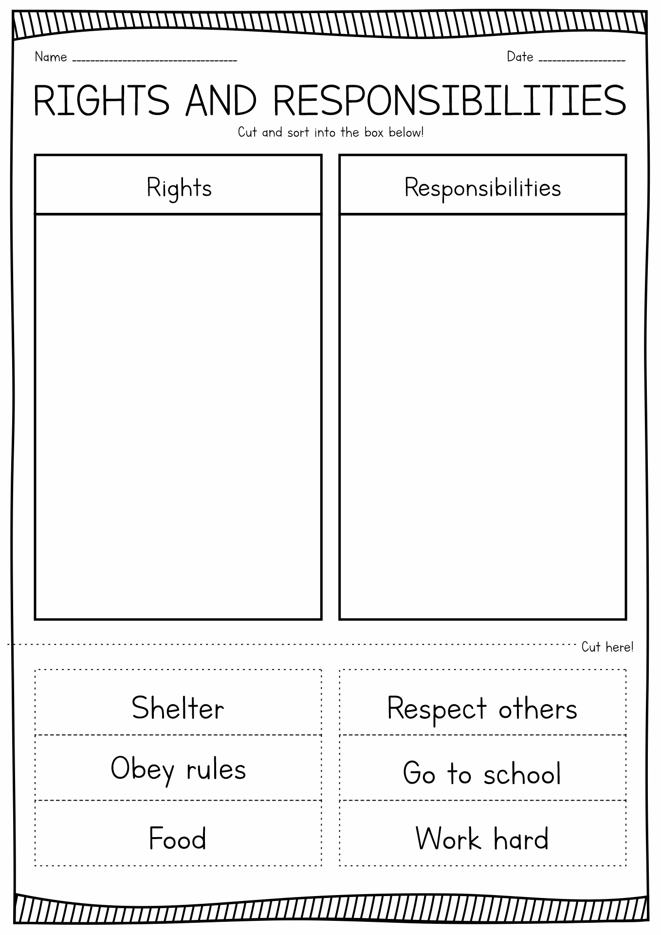 Free Printable Responsibility Worksheets Pdf Free Printable Responsibility Worksheets Pdf