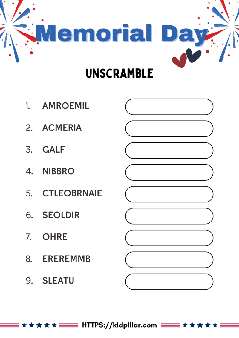 15 FREE Printable Memorial Day Worksheets 15 FREE Printable Memorial Day Worksheets