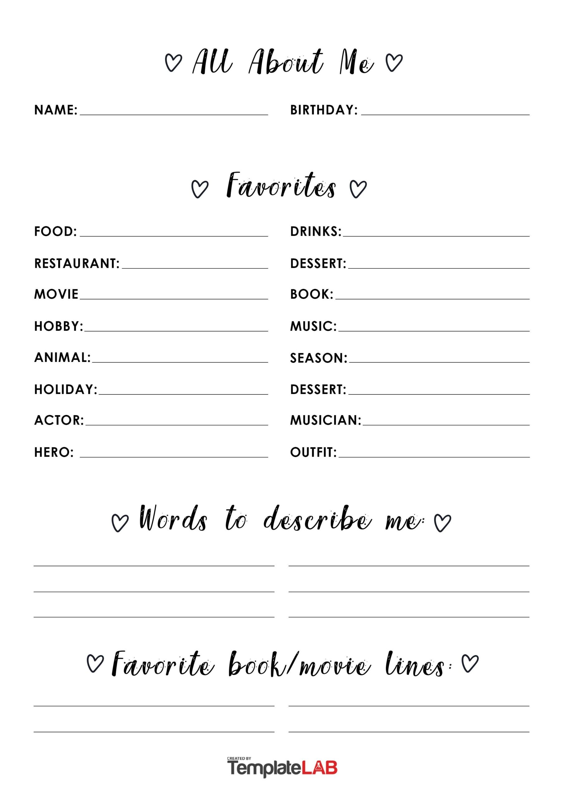 19 Printable All About Me Templates FREE TemplateLab 19 Printable All About Me Templates FREE TemplateLab