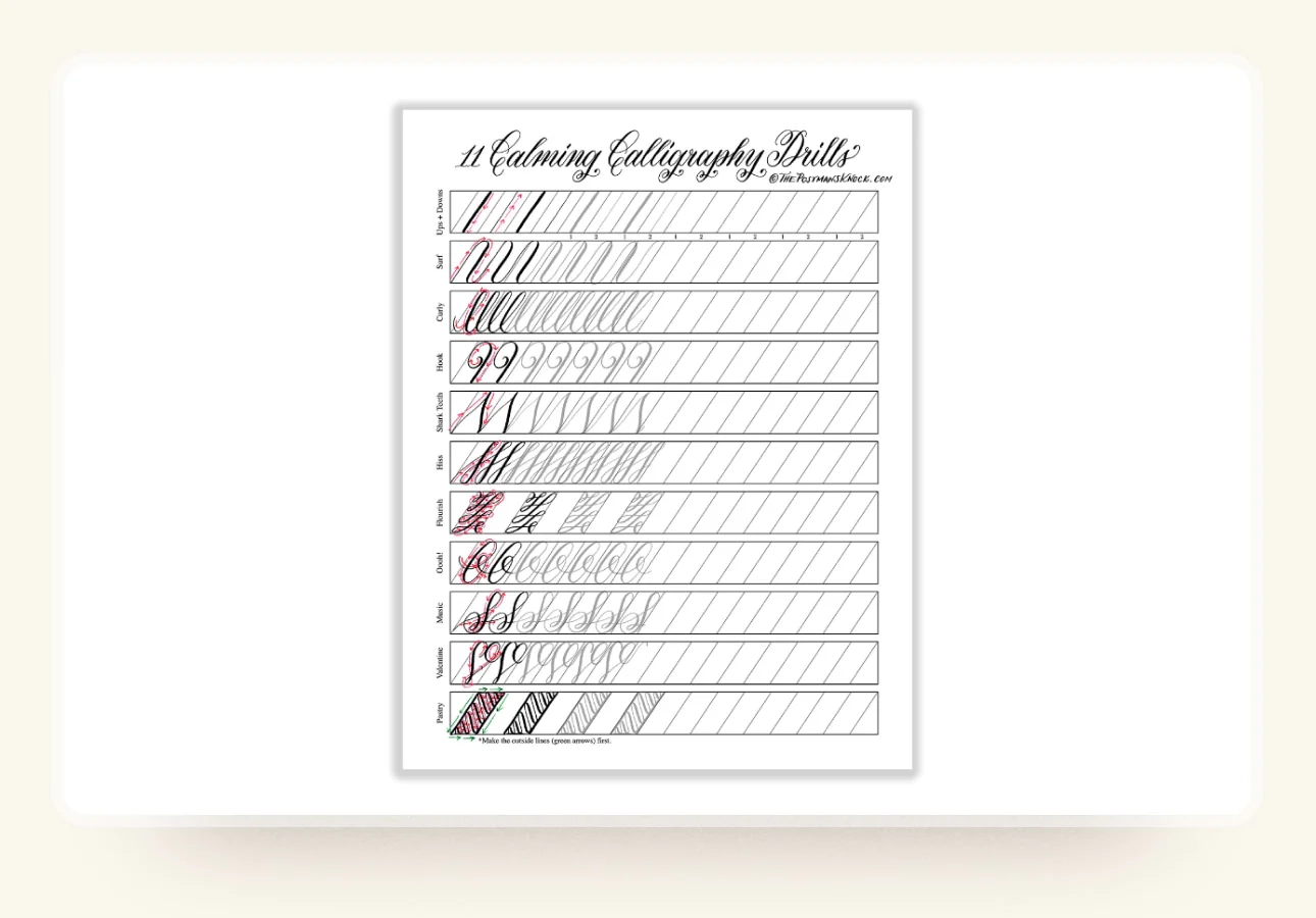 20 Best Calligraphy Practice Sheets 20 Best Calligraphy Practice Sheets