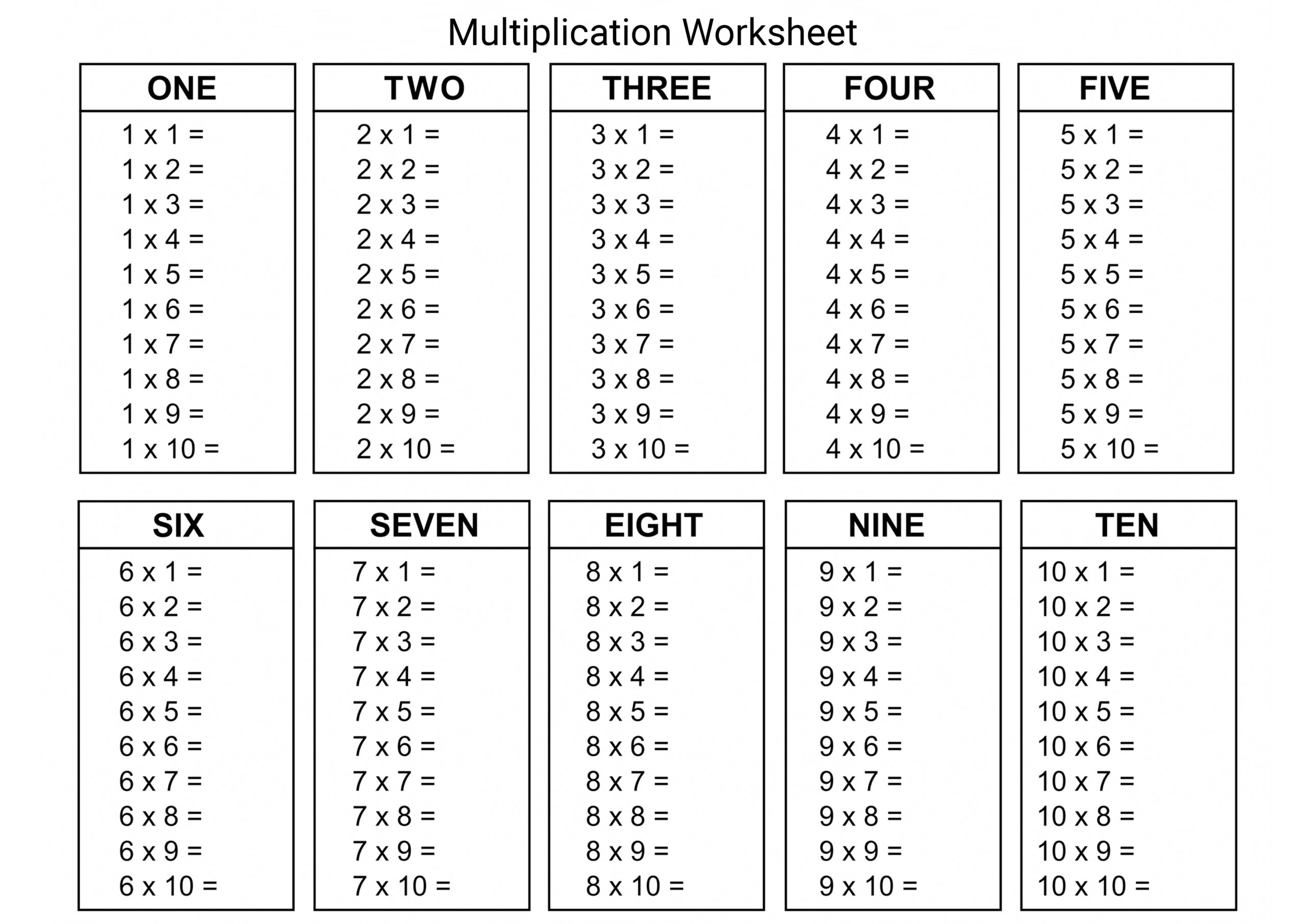 20 Free Printable Multiplication 1 12 Worksheets With Arrays And 20 Free Printable Multiplication 1 12 Worksheets With Arrays And
