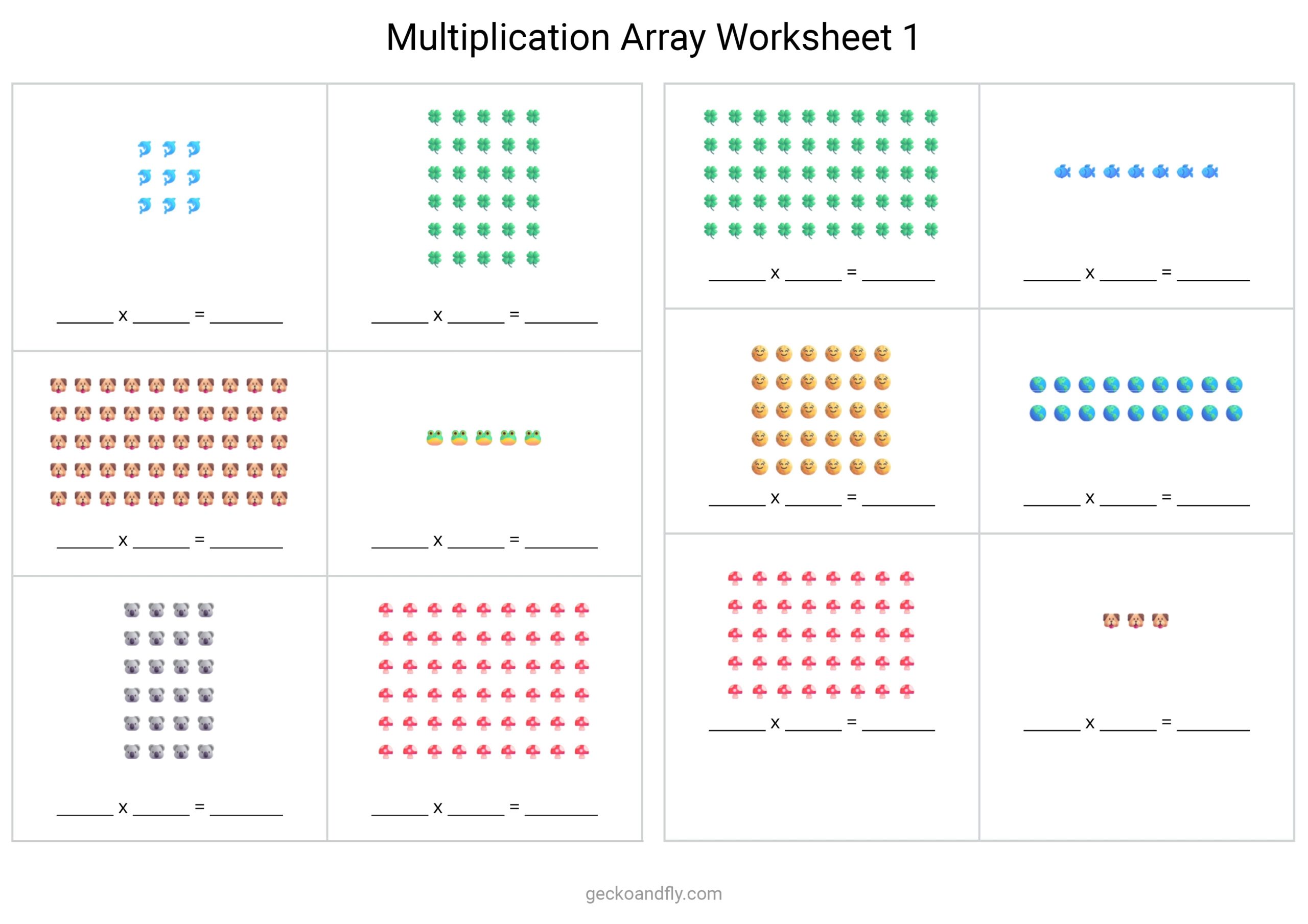 Free Printable Arrays Worksheets Free Printable Arrays Worksheets