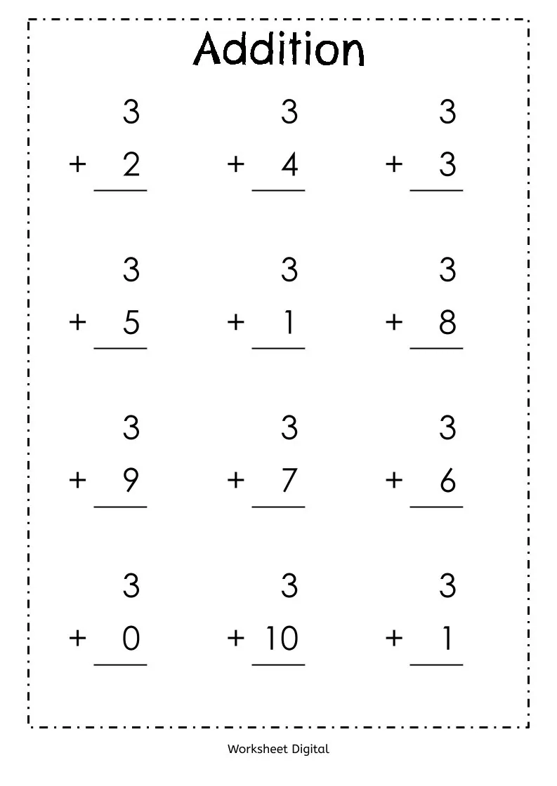 20 Printable Addition Worksheets Numbers 1 10 For Preschool 20 Printable Addition Worksheets Numbers 1 10 For Preschool