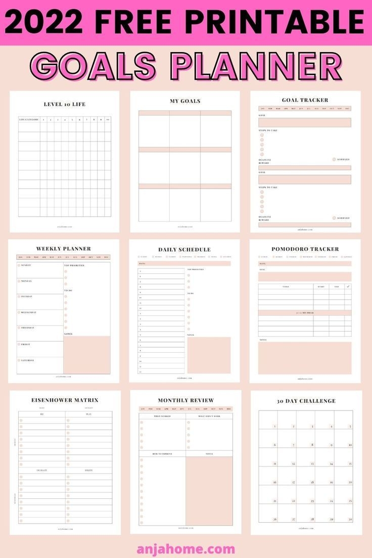 2022 Goal Setting Template Free Bullet Journal Printable Cute 2022 Goal Setting Template Free Bullet Journal Printable Cute