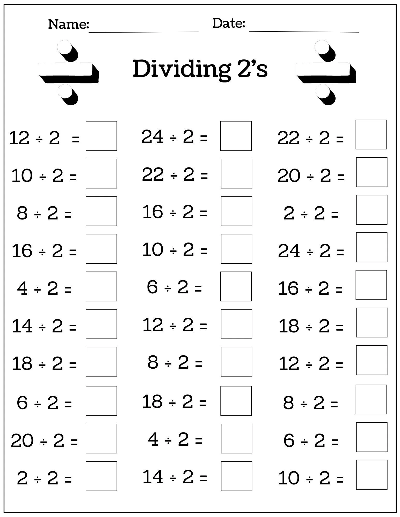 Division Worksheet Printable Division Worksheet Printable