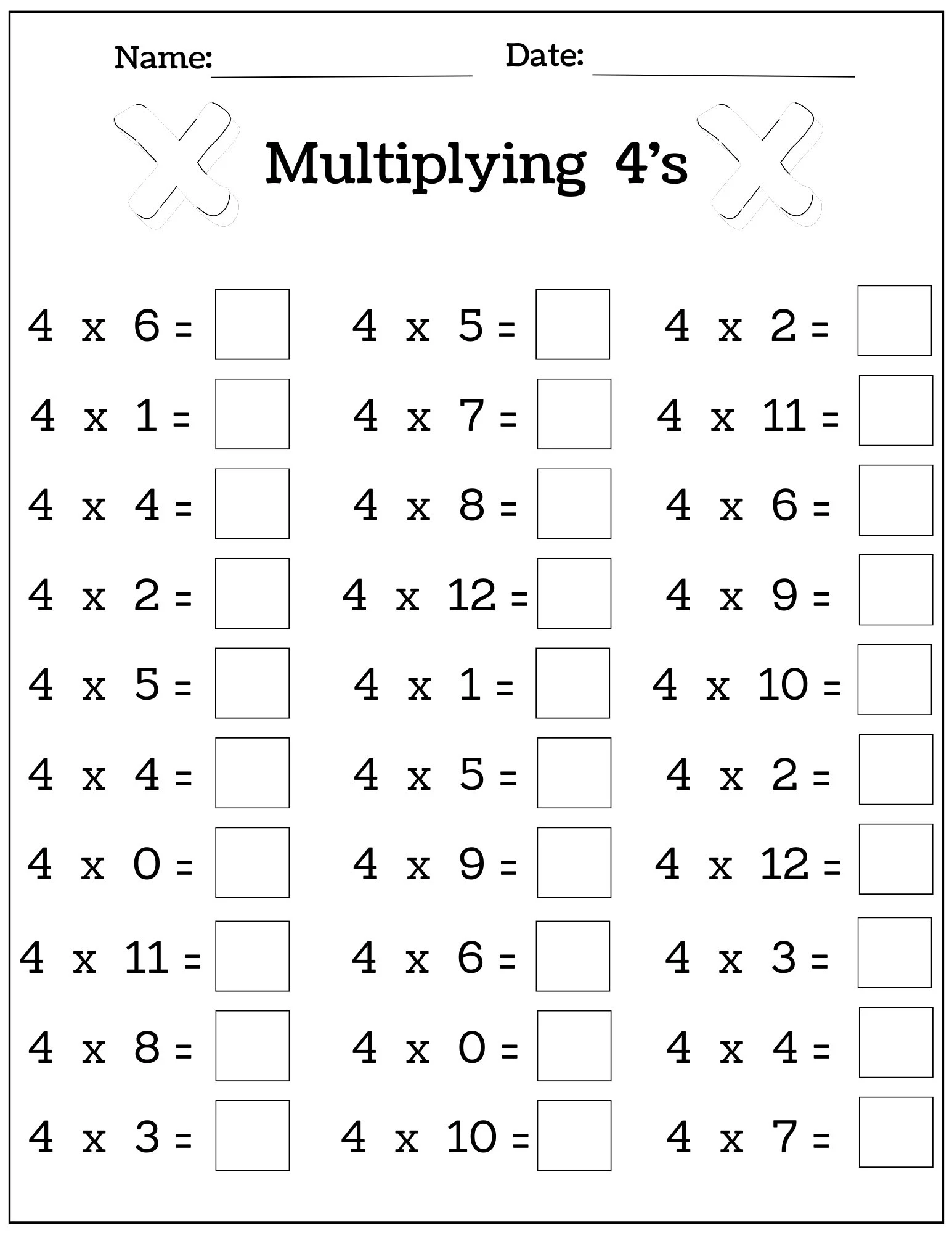 24 Printable Multiplication Worksheets Fill In The Blanks 24 Printable Multiplication Worksheets Fill In The Blanks
