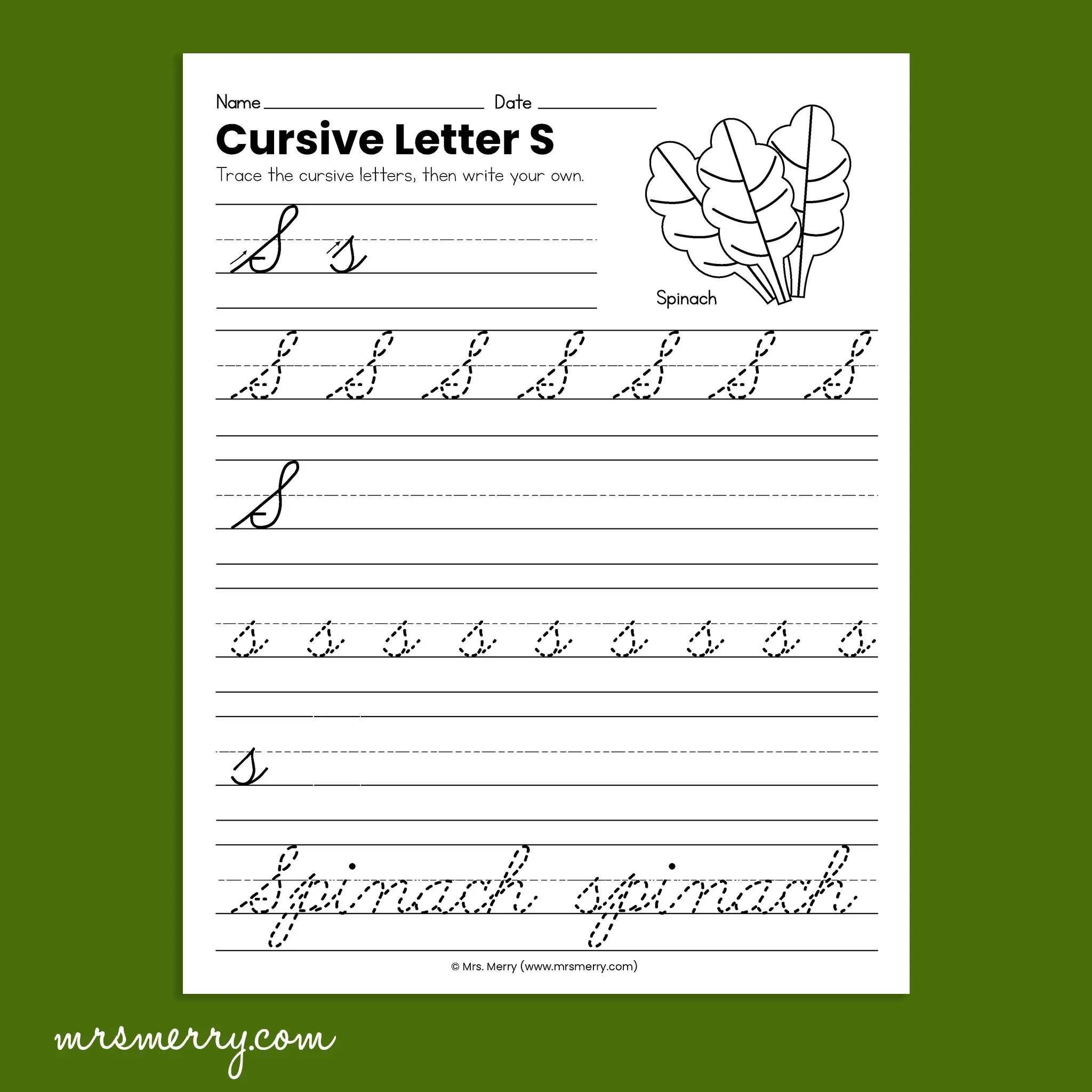 26 Cursive Handwriting Worksheets A Thru Z Fruits amp Vegetables Themed