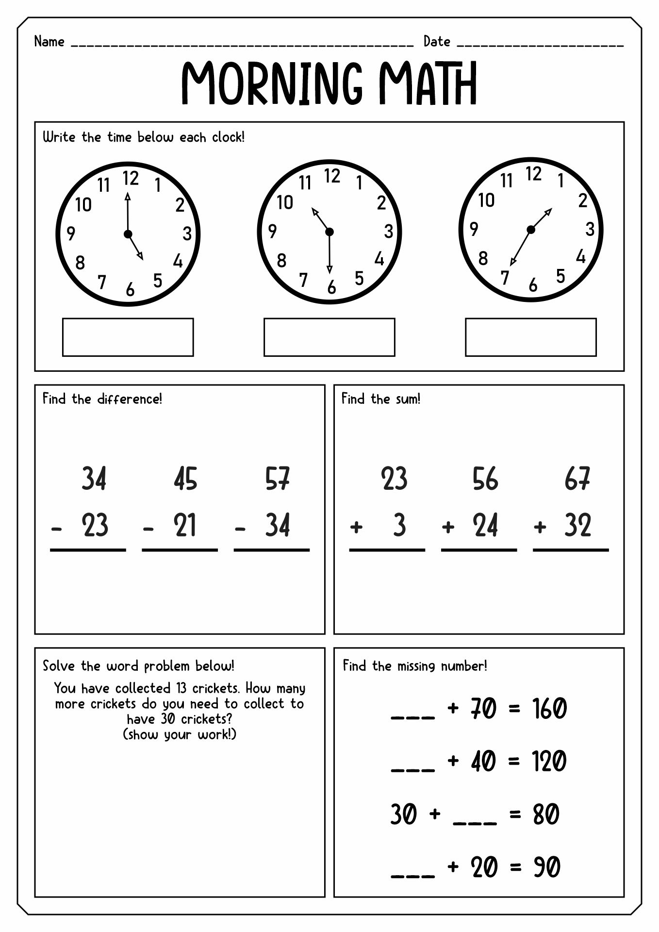 Printable Math Worksheets 2nd Grade Printable Math Worksheets 2nd Grade