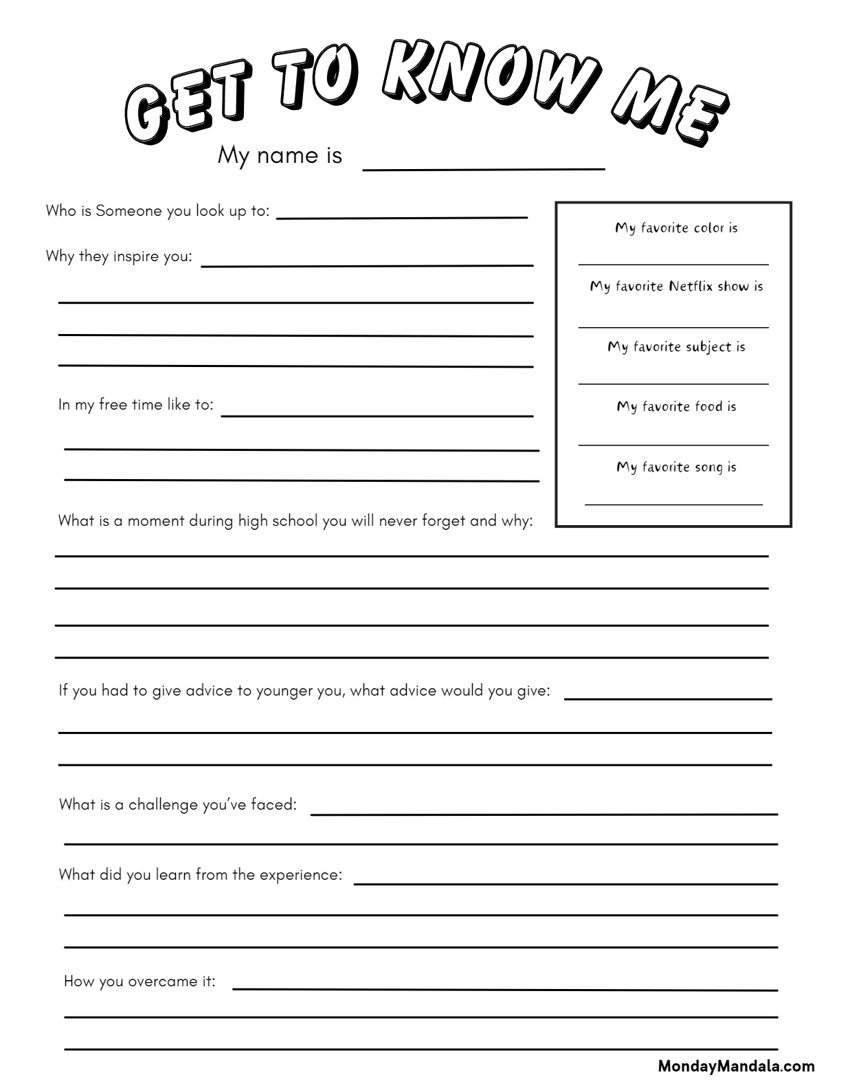 Free Printable Worksheets For High School Students Free Printable Worksheets For High School Students
