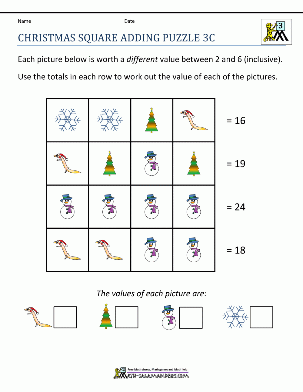 Free Printable Christmas Maths Worksheets Free Printable Christmas Maths Worksheets