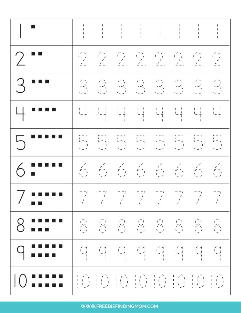 4 Free Number Tracing Worksheets 1 20 PDF Downloads Freebie 4 Free Number Tracing Worksheets 1 20 PDF Downloads Freebie