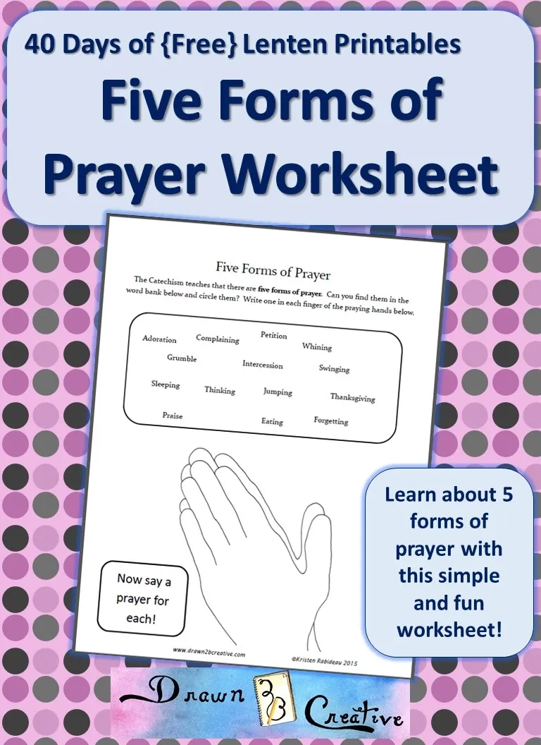 40 days of free lenten printables 5 forms of prayer worksheet 40 days of free lenten printables 5 forms of prayer worksheet