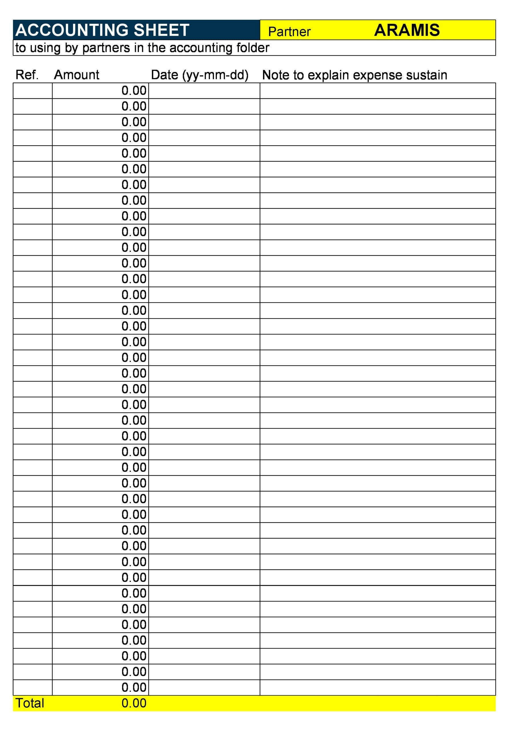 Printable Accounting Worksheets Printable Accounting Worksheets