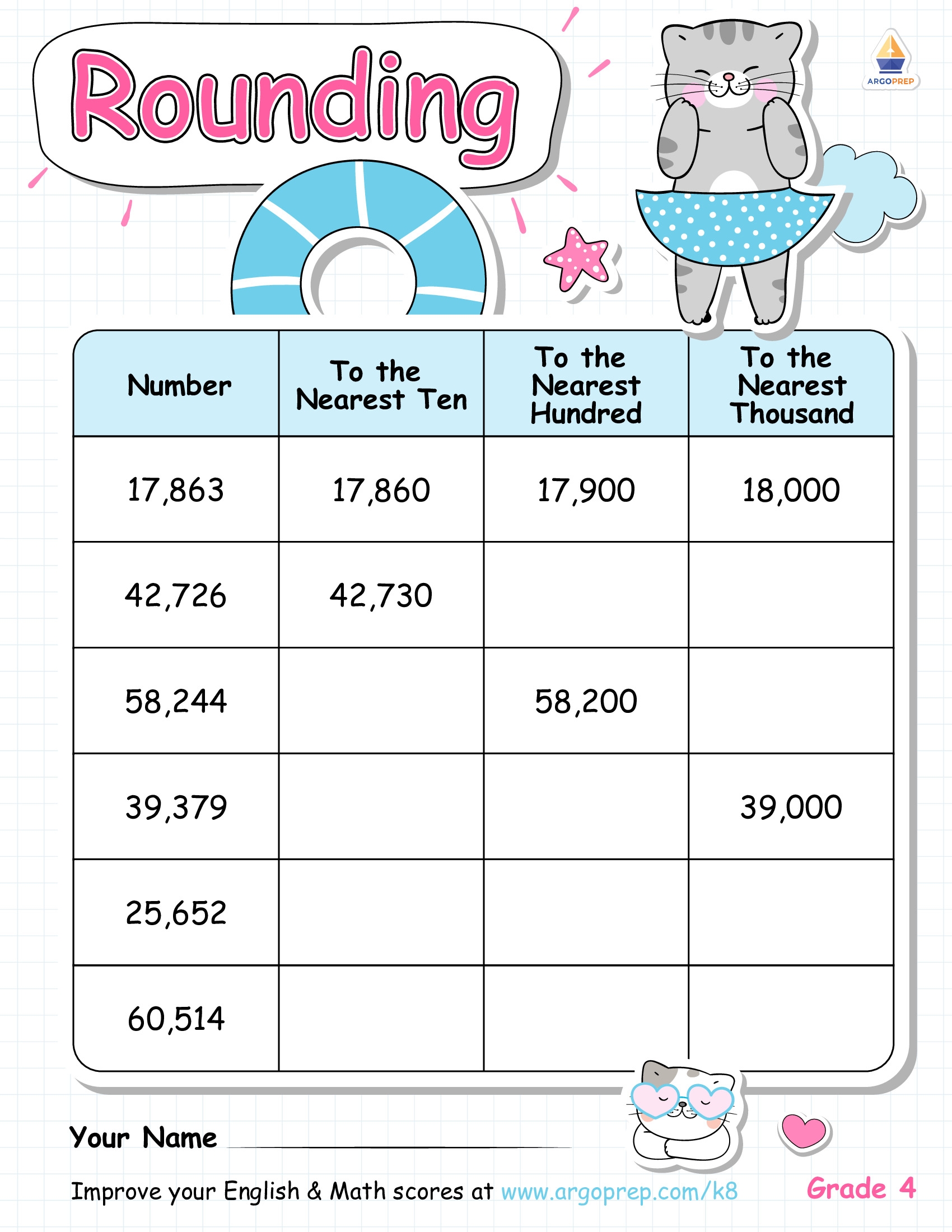 Printable Rounding Numbers Worksheets Printable Rounding Numbers Worksheets