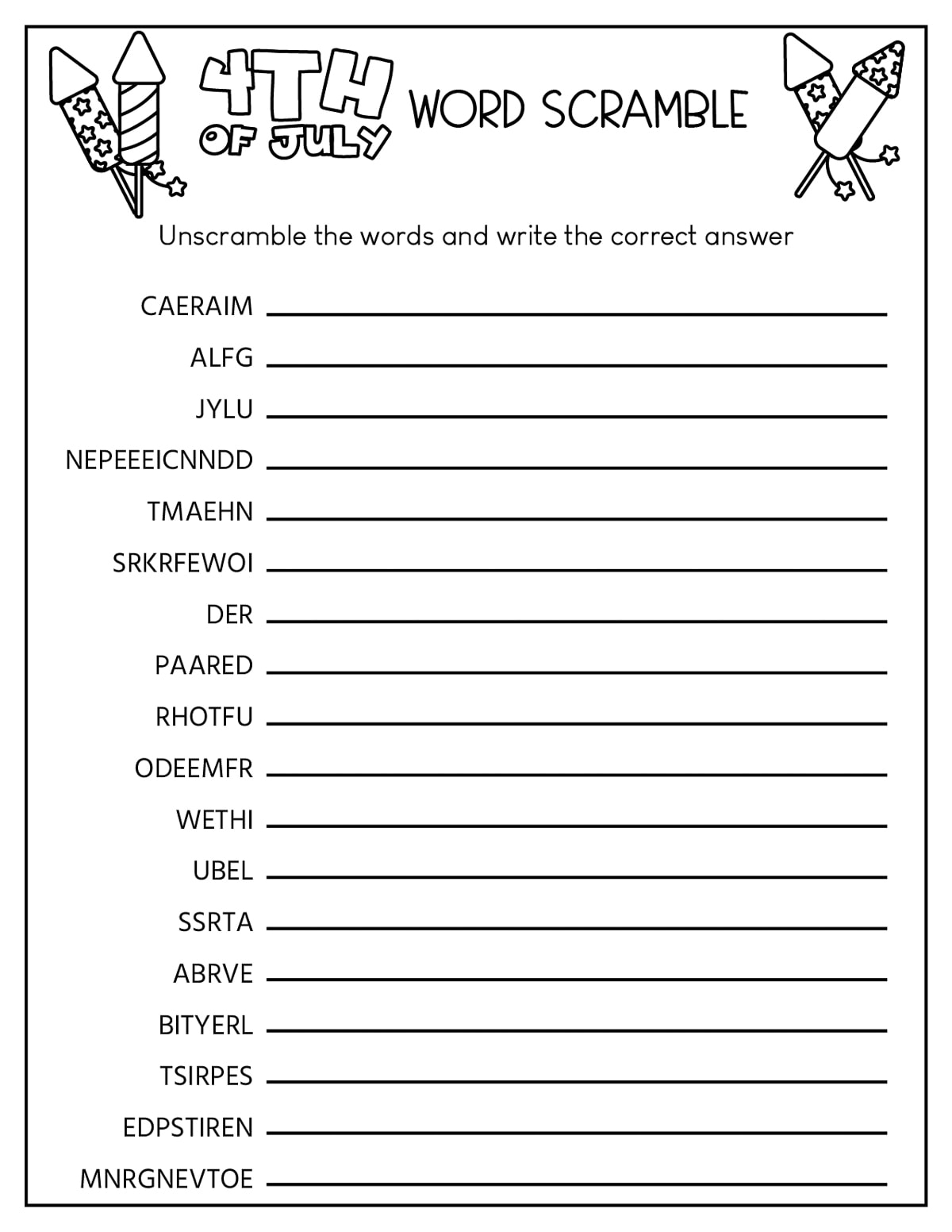 4th Of July Activities Printable Kids Activity Zone 4th Of July Activities Printable Kids Activity Zone