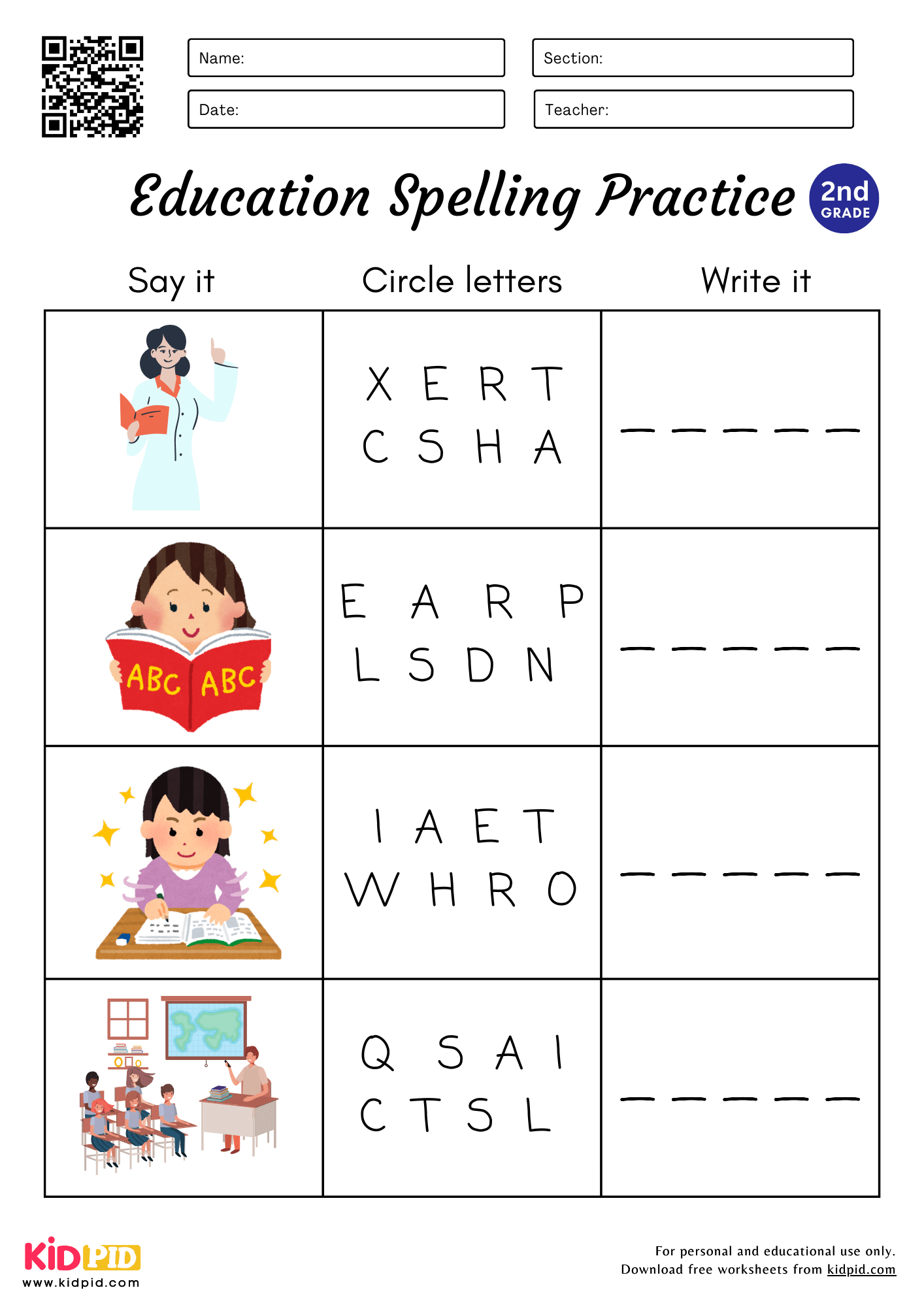 Spelling Printable Worksheets Spelling Printable Worksheets