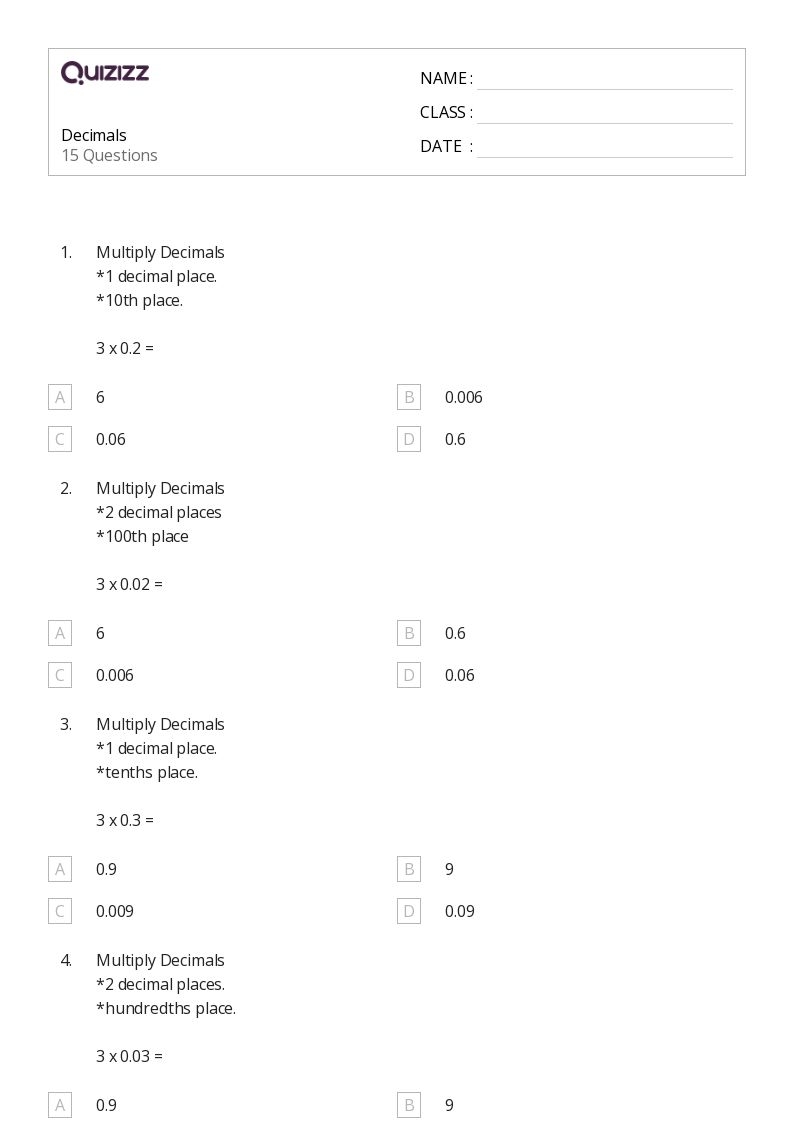 50 Decimals Worksheets On Quizizz Free amp Printable 50 Decimals Worksheets On Quizizz Free amp Printable