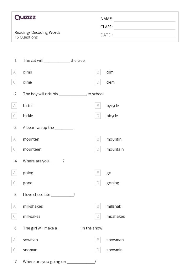 50 Decoding Words Worksheets For 3rd Grade On Quizizz Free 50 Decoding Words Worksheets For 3rd Grade On Quizizz Free