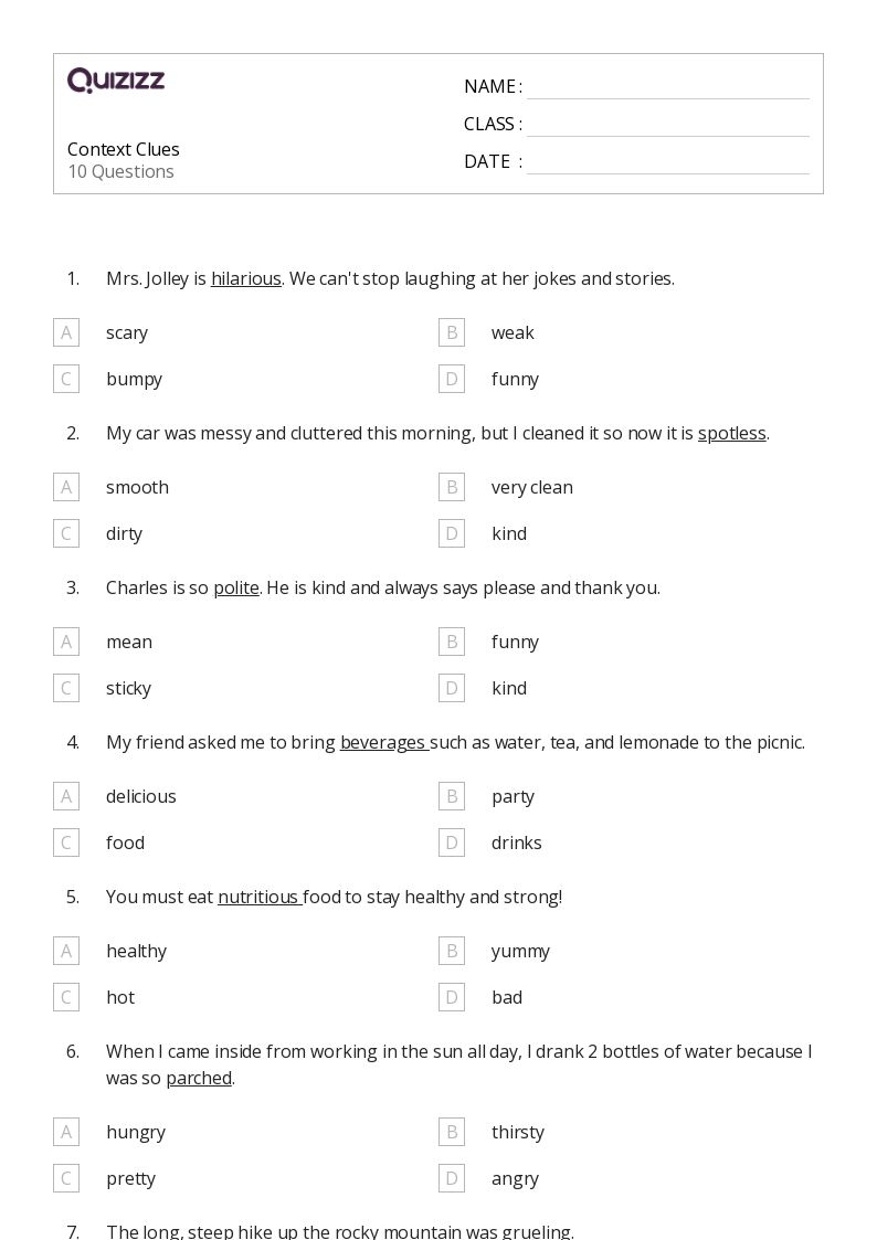 50 Determining Meaning Using Context Clues Worksheets For 3rd 50 Determining Meaning Using Context Clues Worksheets For 3rd