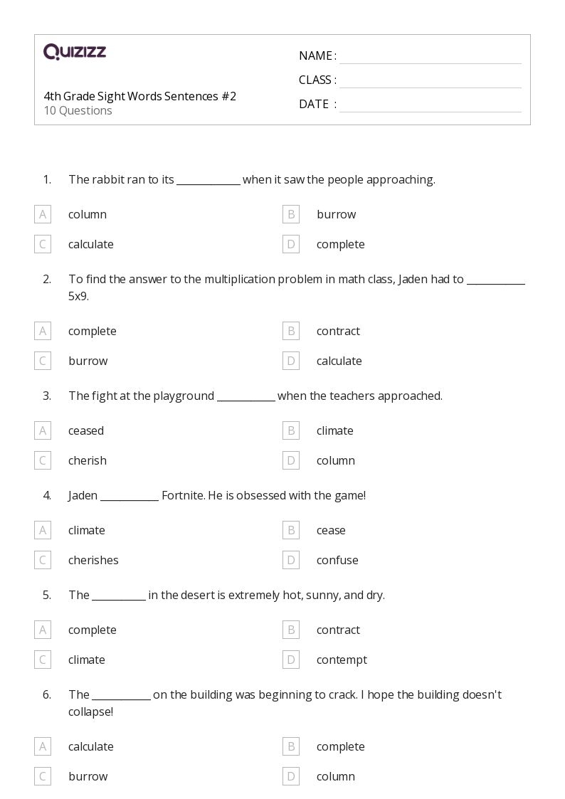 4th Grade Worksheets Free Printable 4th Grade Worksheets Free Printable