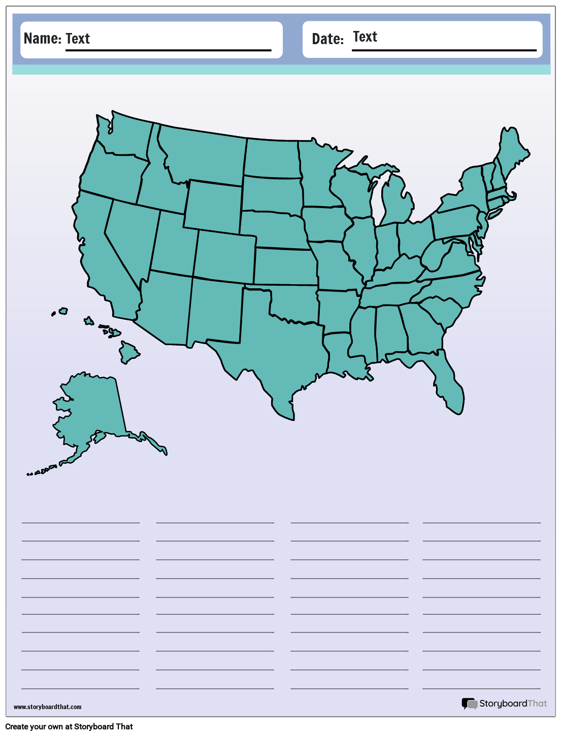 50 States Worksheets Create amp Print With Storyboard That 50 States Worksheets Create amp Print With Storyboard That