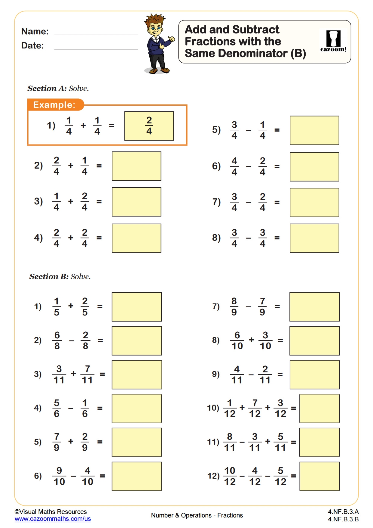 5th Grade Fractions Worksheets PDF Printable Worksheets Cazoom 