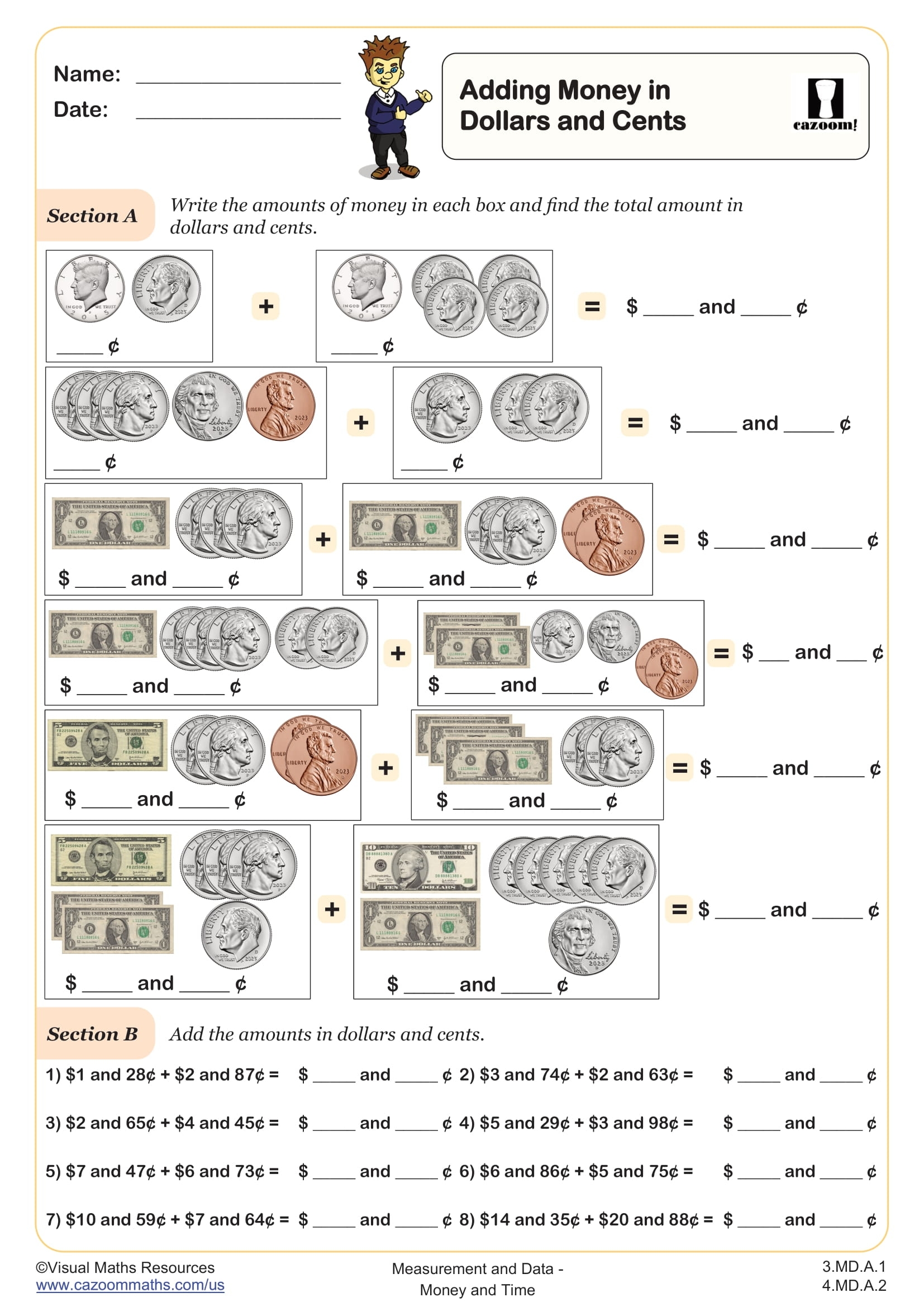 Printable Money Math Worksheets Printable Money Math Worksheets