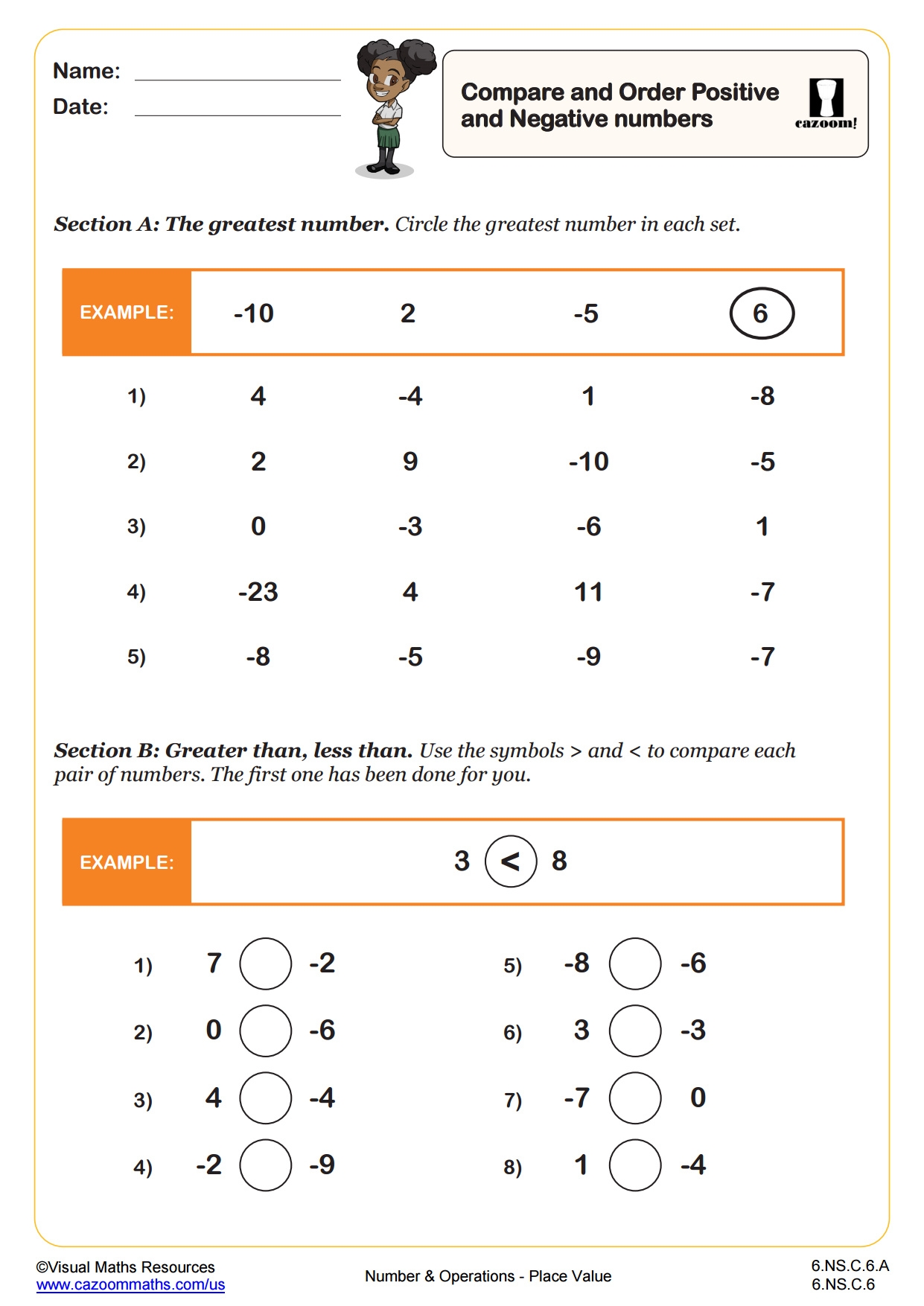 6 NS C 6 A Worksheets Printable 6th Grade Math Worksheets 6 NS C 6 A Worksheets Printable 6th Grade Math Worksheets