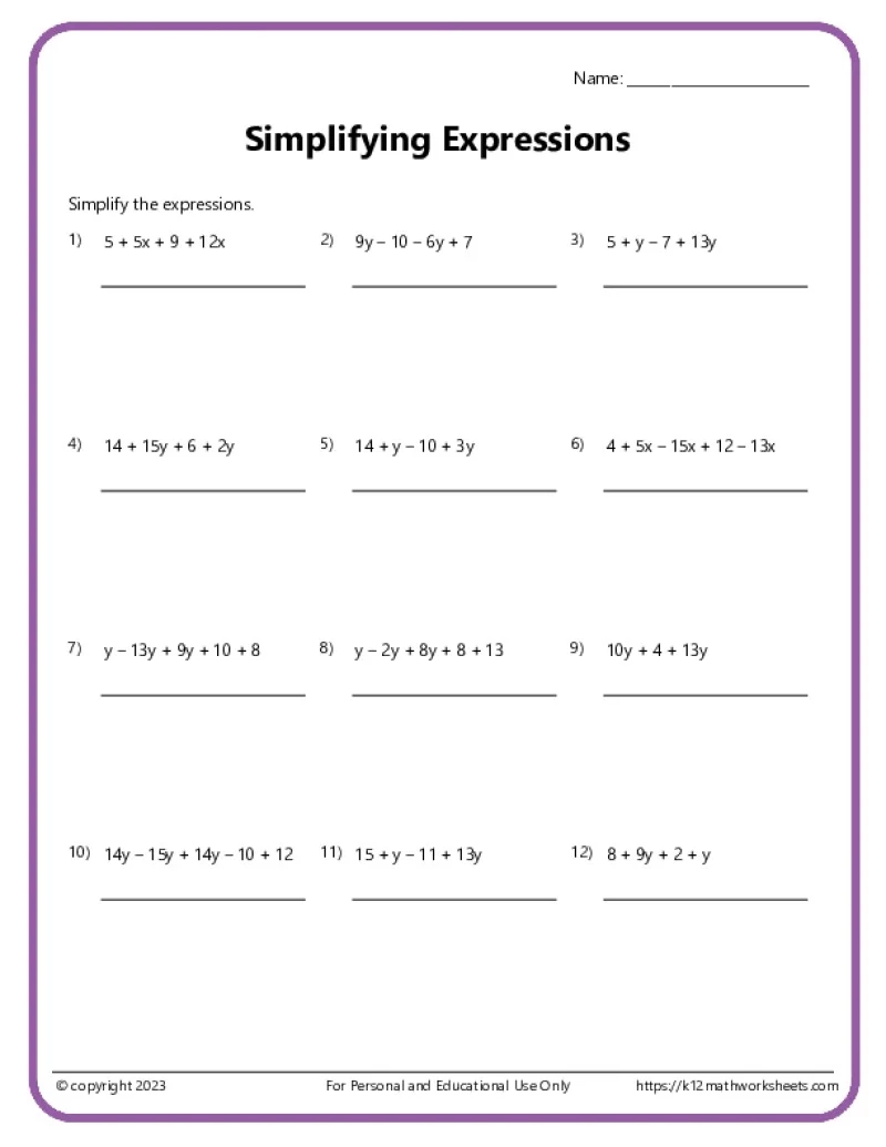 Free Printable 6th Grade Math Worksheets Free Printable 6th Grade Math Worksheets