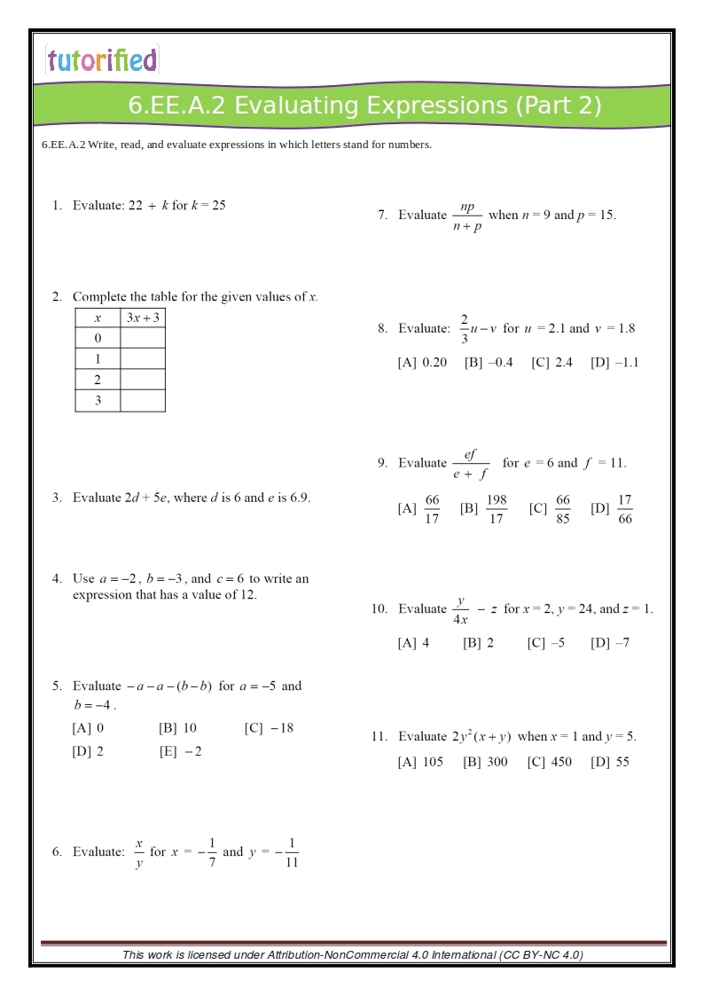 6th Grade Math Printable Worksheets 6th Grade Math Printable Worksheets