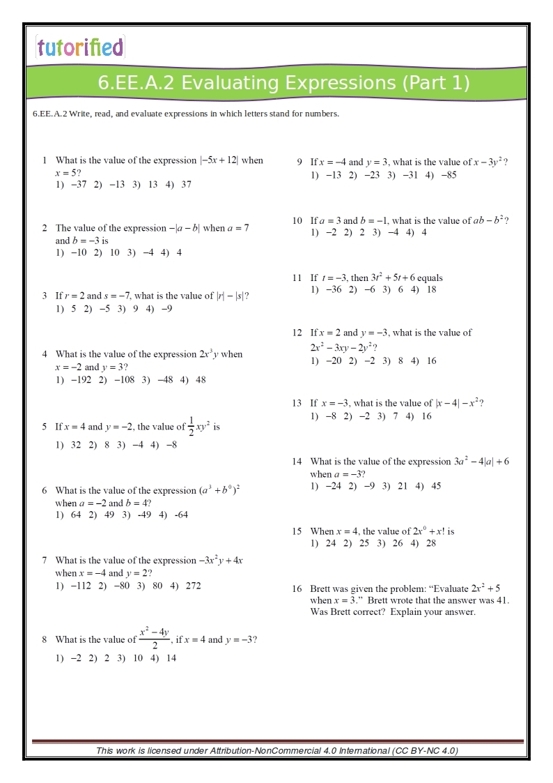 Free Printable Math Worksheets For 6th Grade Free Printable Math Worksheets For 6th Grade