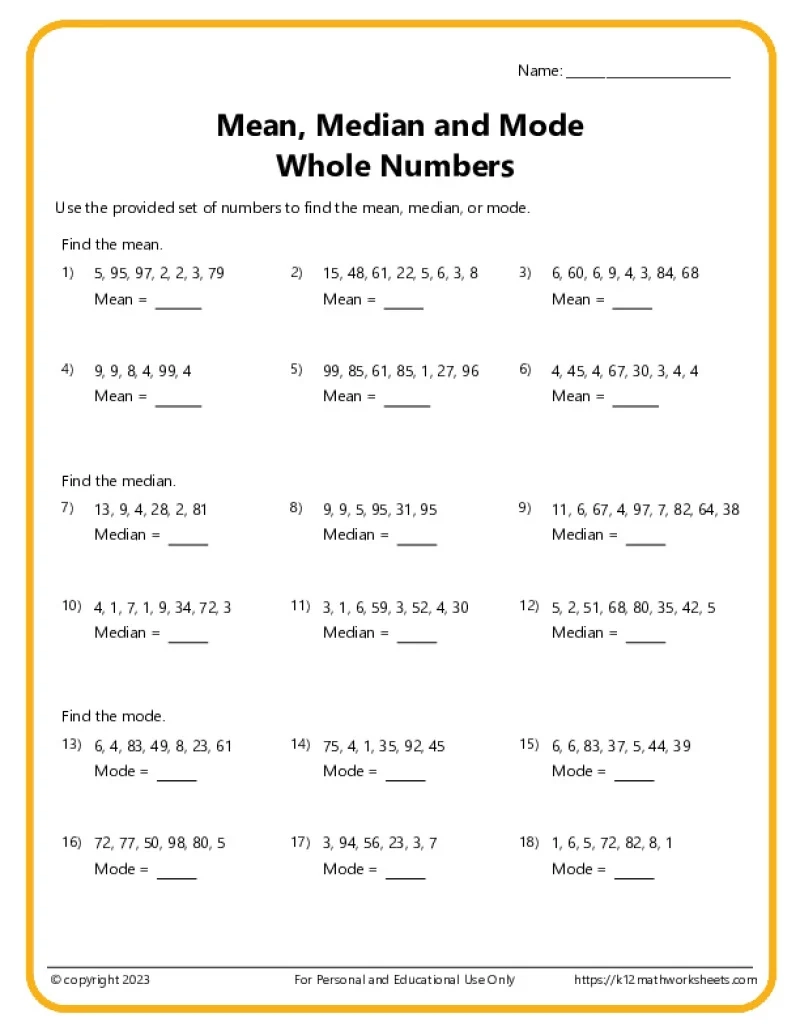 6th Grade Math Worksheets 6th Grade Math Worksheets