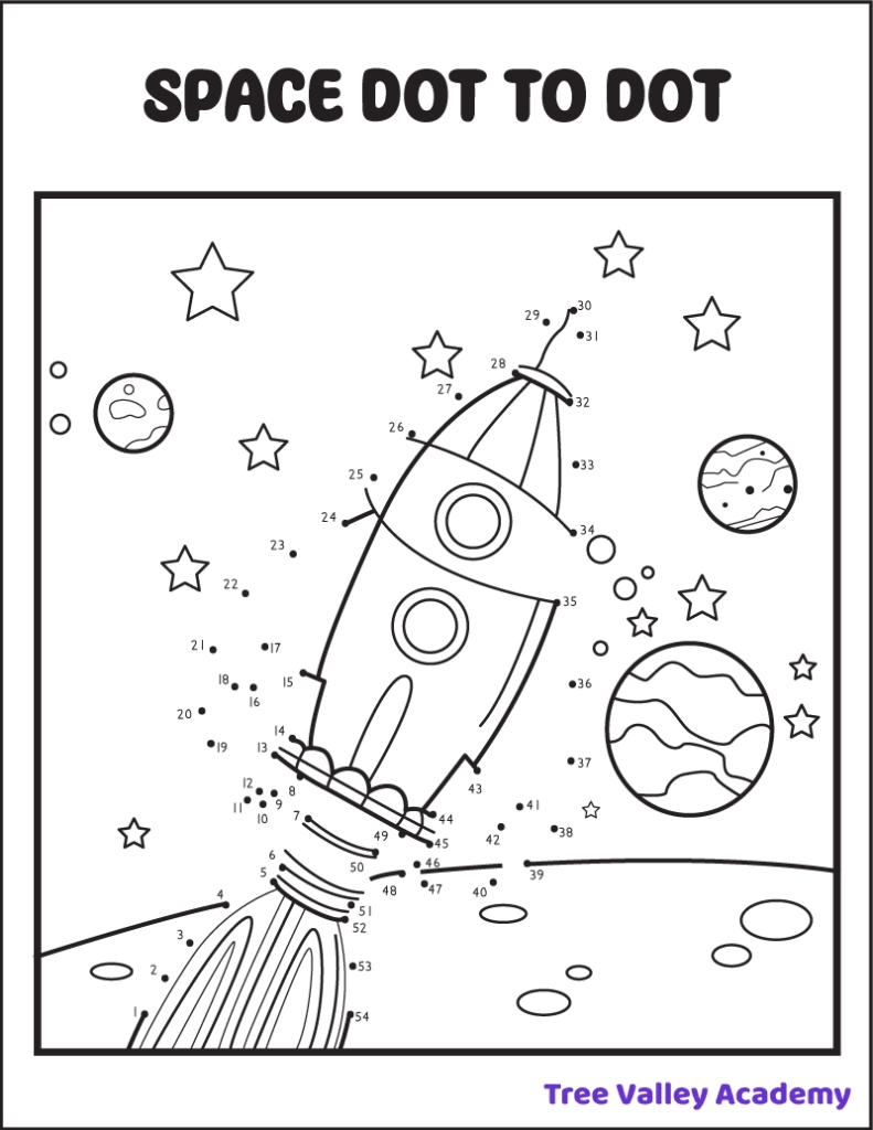 8 Space Dot To Dot Coloring Pages Tree Valley Academy 8 Space Dot To Dot Coloring Pages Tree Valley Academy