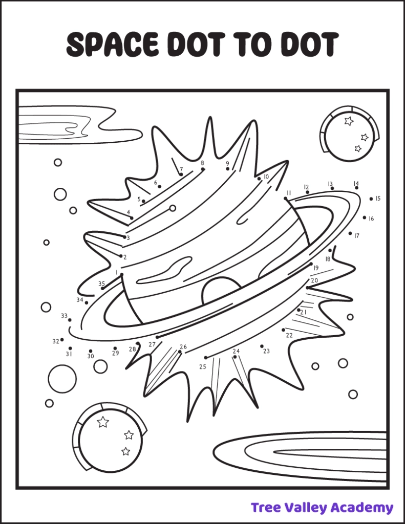 8 Space Dot To Dot Coloring Pages Tree Valley Academy 8 Space Dot To Dot Coloring Pages Tree Valley Academy
