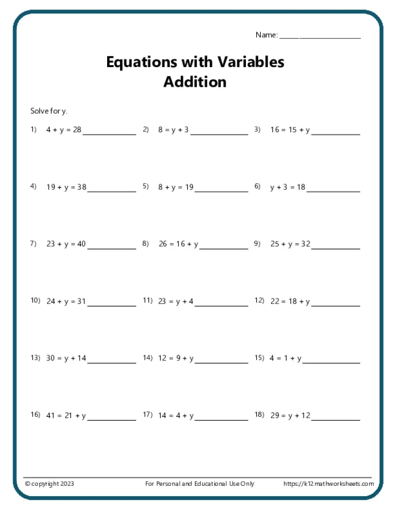 8th Grade Math Workhsheets 8th Grade Math Workhsheets