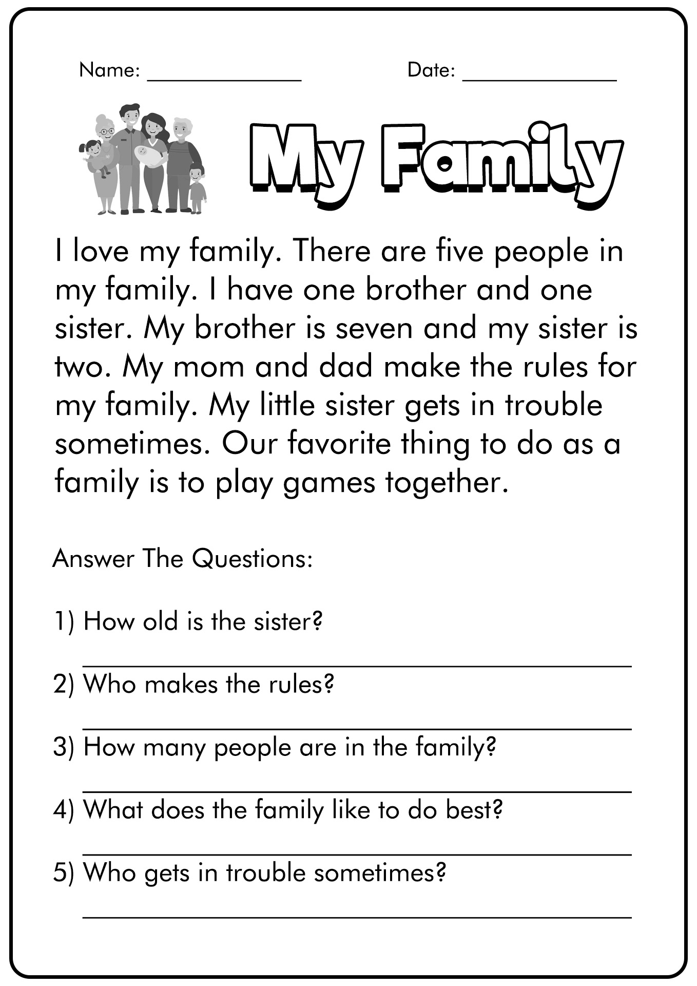 Free Printable Reading Comprehension Worksheets For 1st Graders Free Printable Reading Comprehension Worksheets For 1st Graders