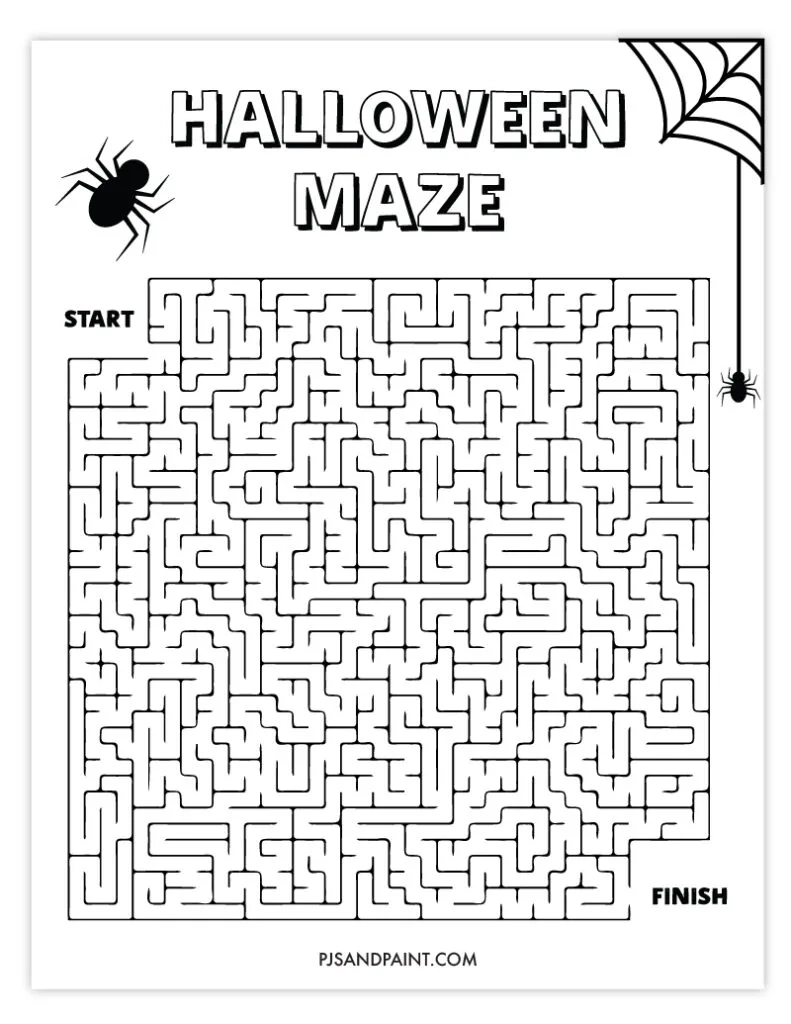 9 Free Printable Halloween Mazes Pjs And Paint 9 Free Printable Halloween Mazes Pjs And Paint