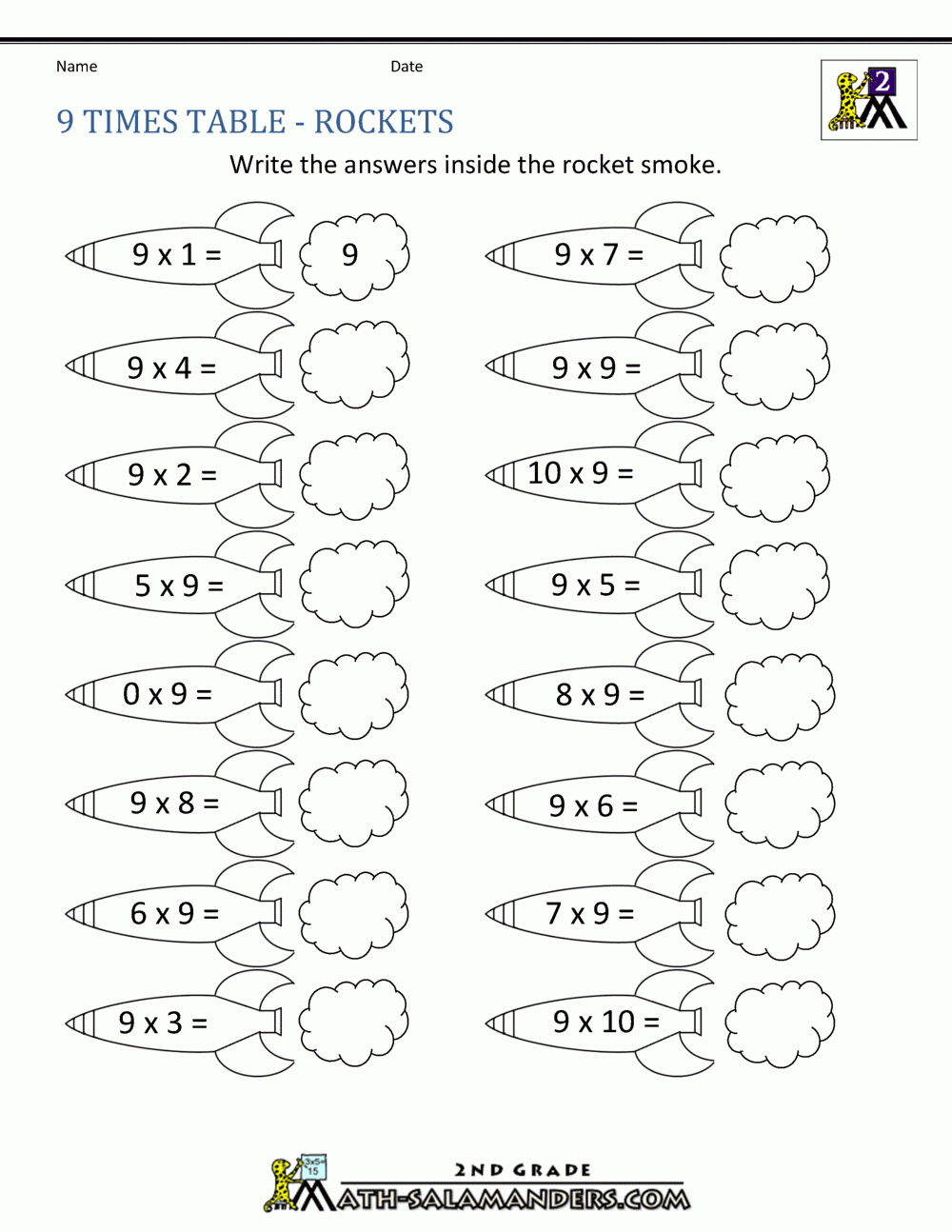 9 Times Table 9 Times Table