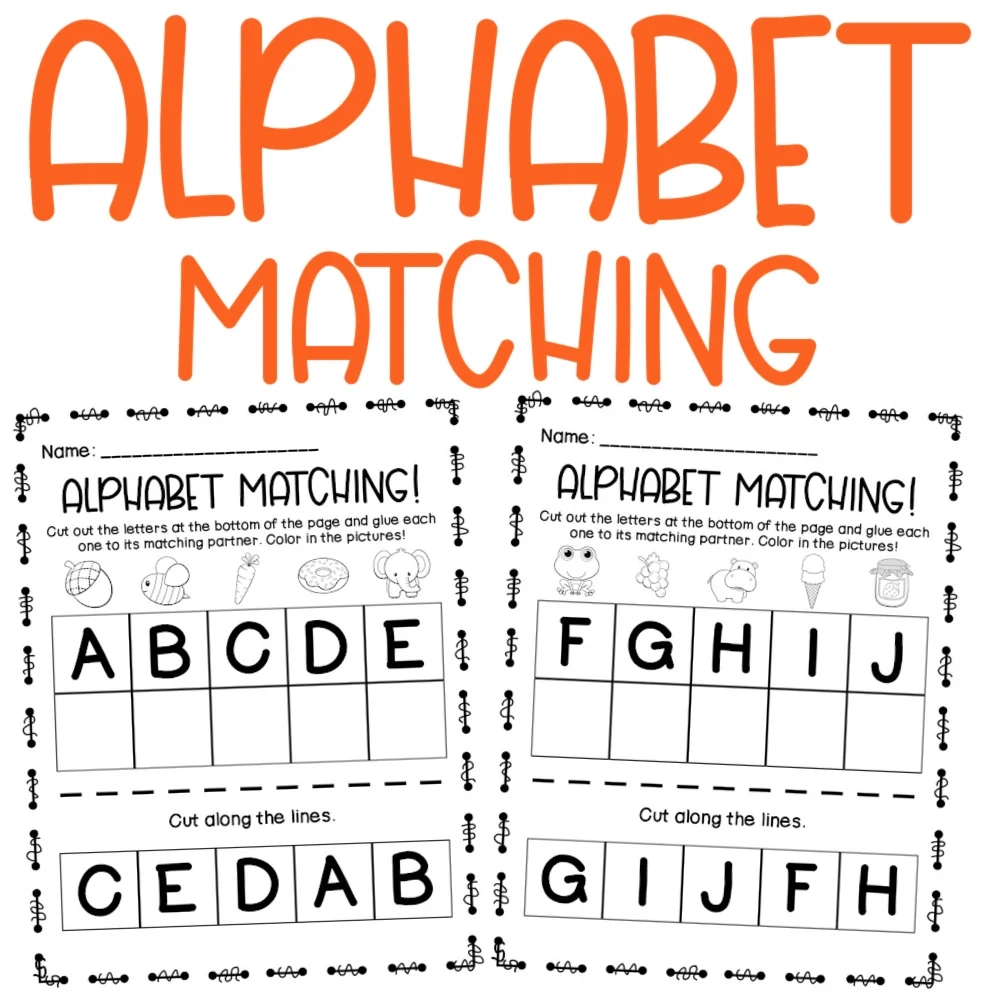 ABC Match Up Alphabet Letter Matching Activity For Early Learners ABC Match Up Alphabet Letter Matching Activity For Early Learners