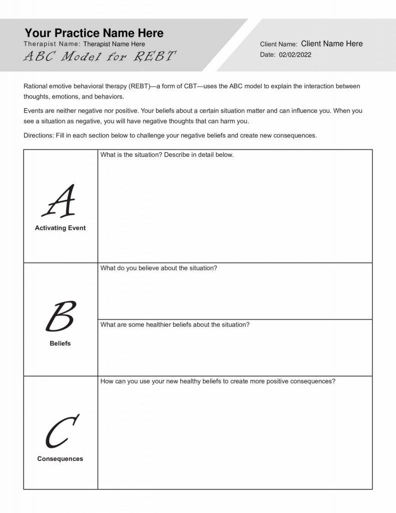 ABC Model For REBT Worksheet PsychPoint Worksheets Library ABC Model For REBT Worksheet PsychPoint Worksheets Library