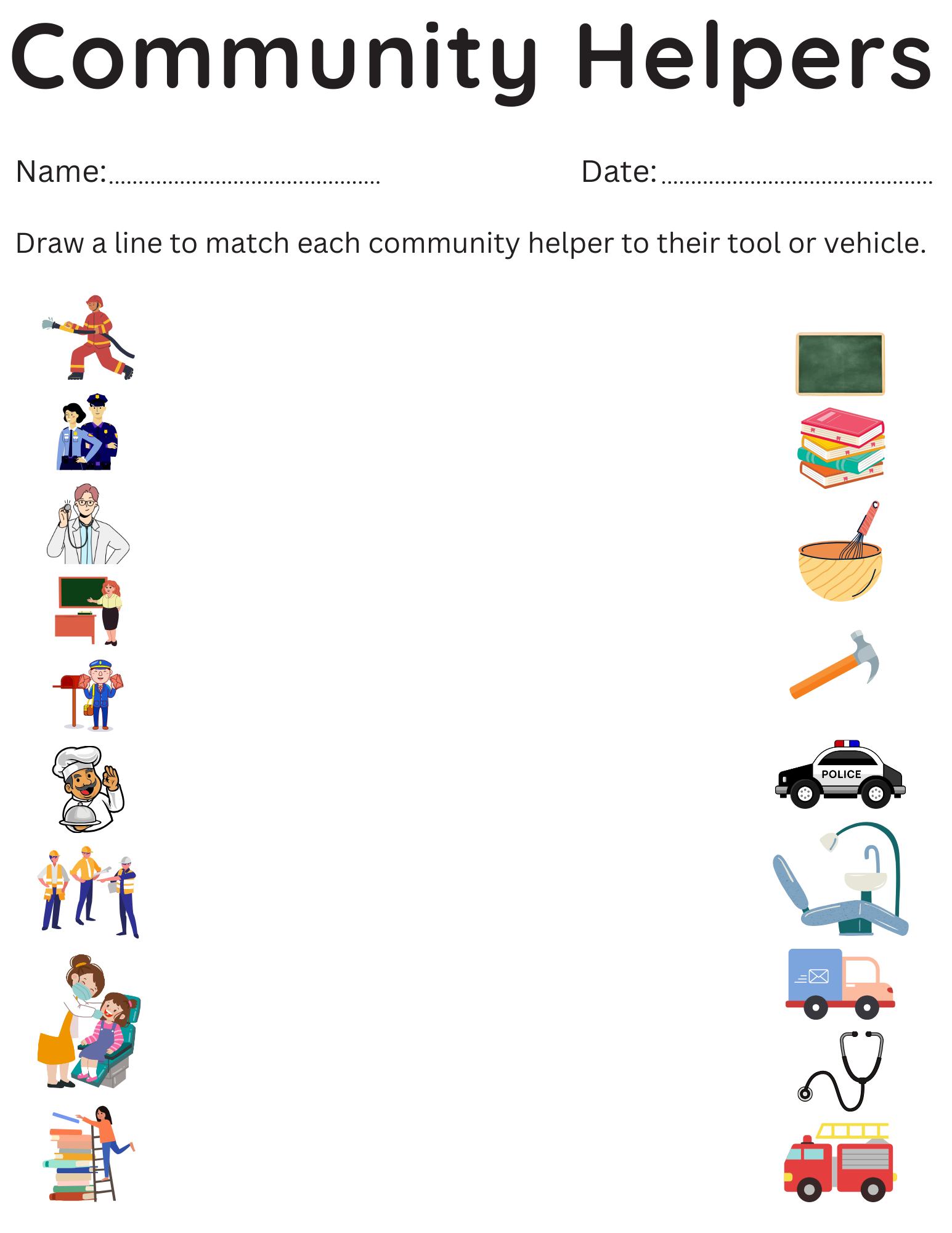Community Helpers Printable Worksheets Community Helpers Printable Worksheets
