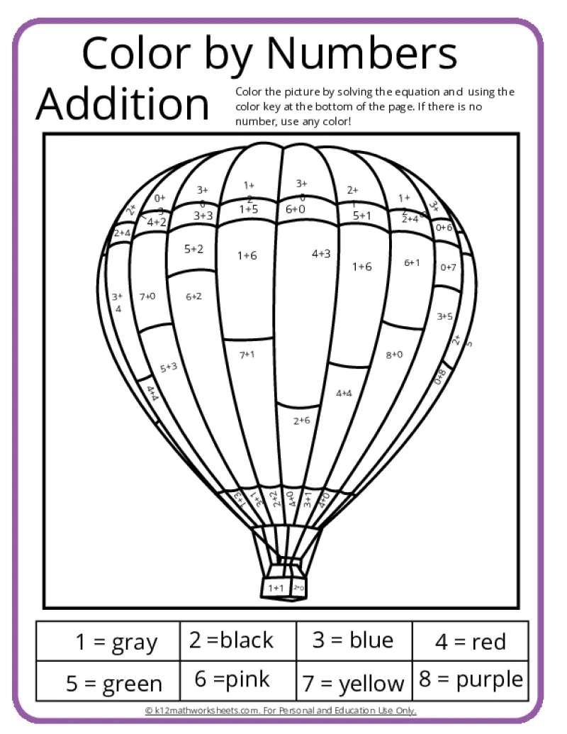 Color By Number Printable Worksheets Color By Number Printable Worksheets