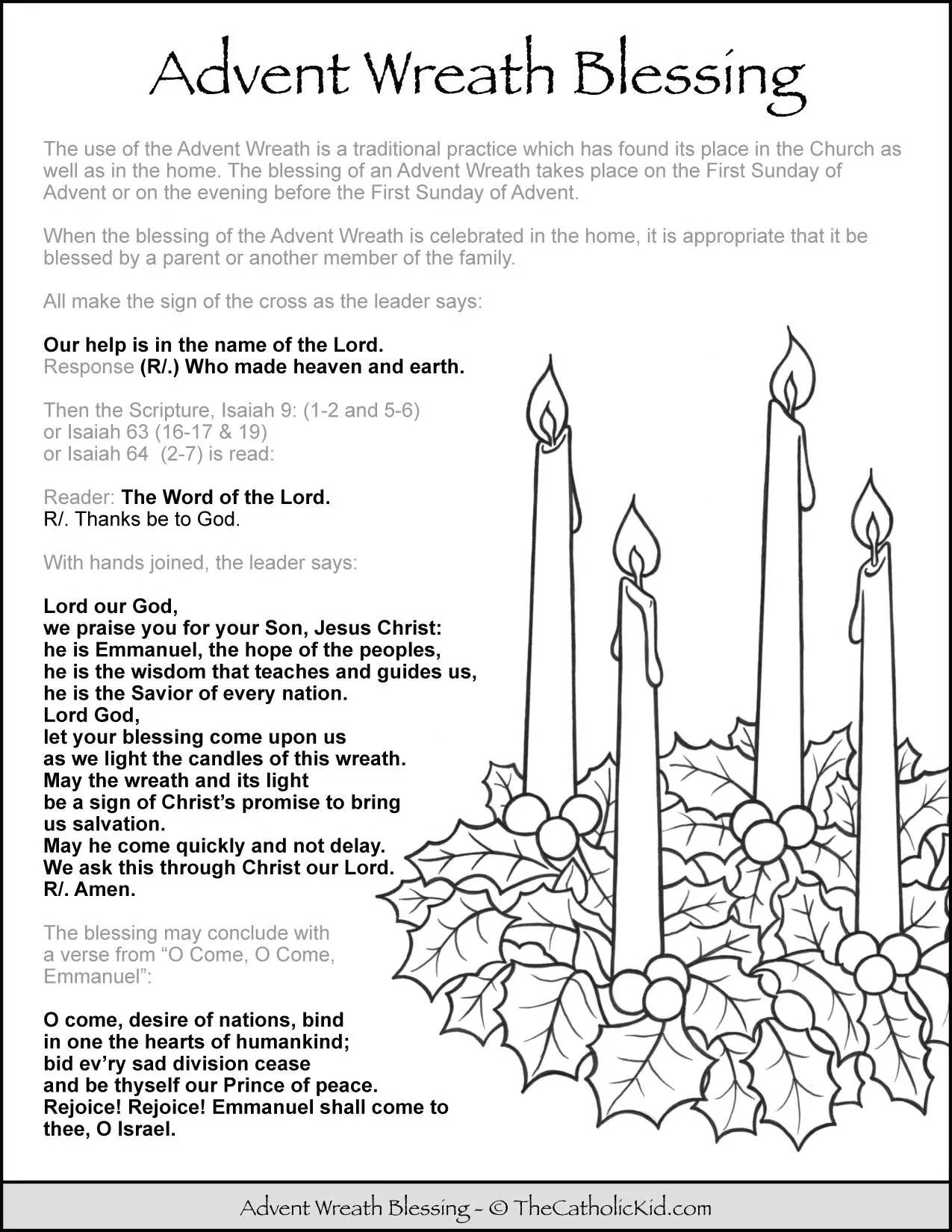 Advent Wreath Blessing Advent Wreath Blessing