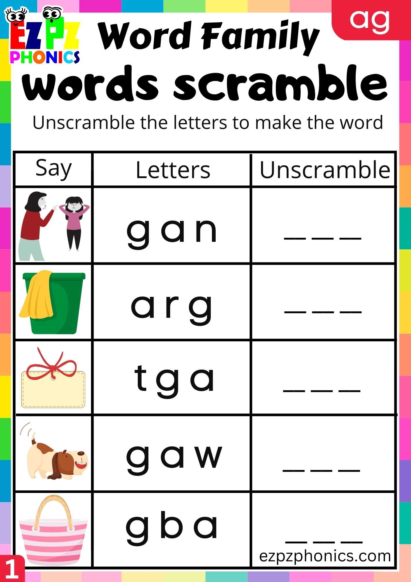 Free Printable Word Family Worksheets Free Printable Word Family Worksheets